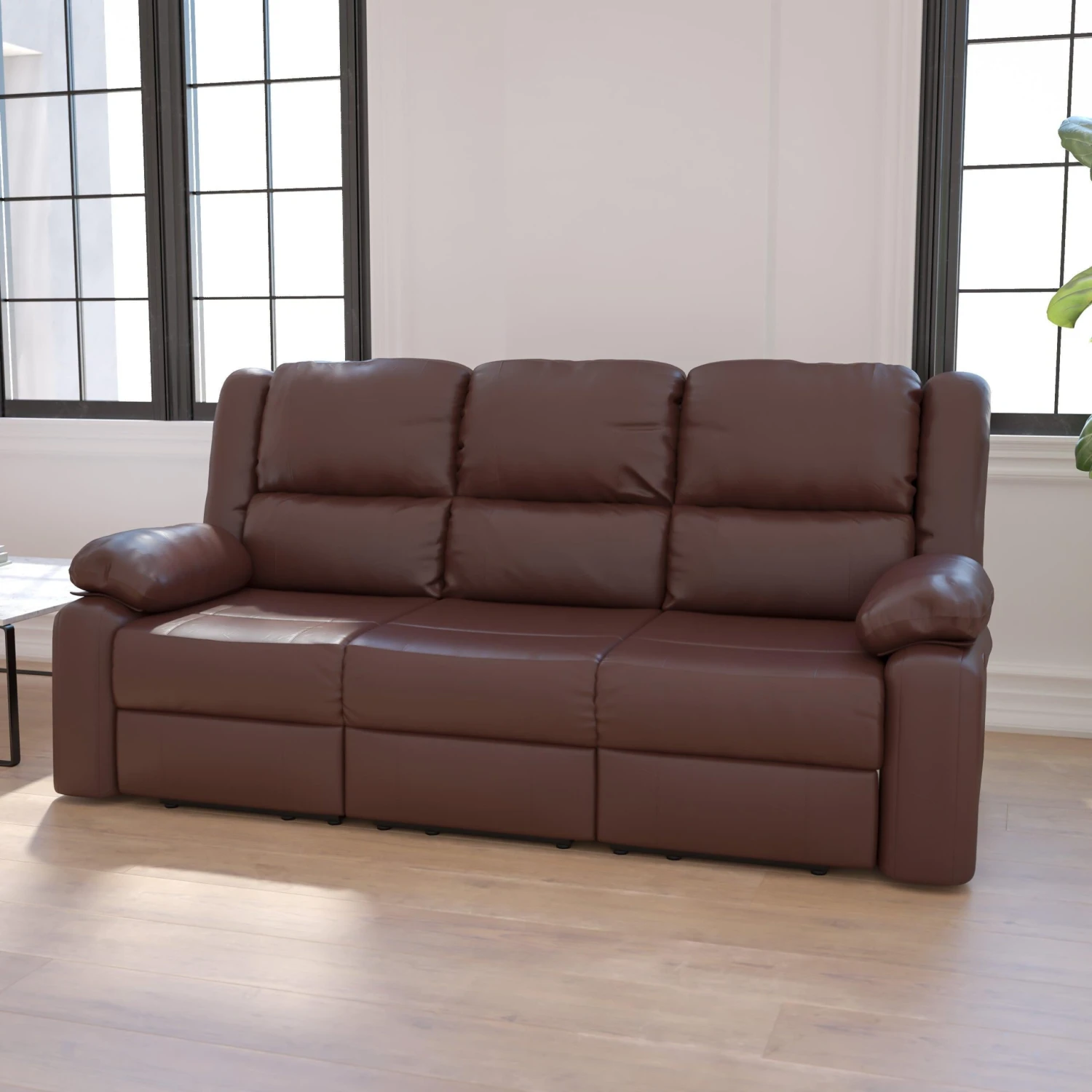 Flash Harmony Series LeatherSoft Sofa With Two Built-In Recliners - Image 9