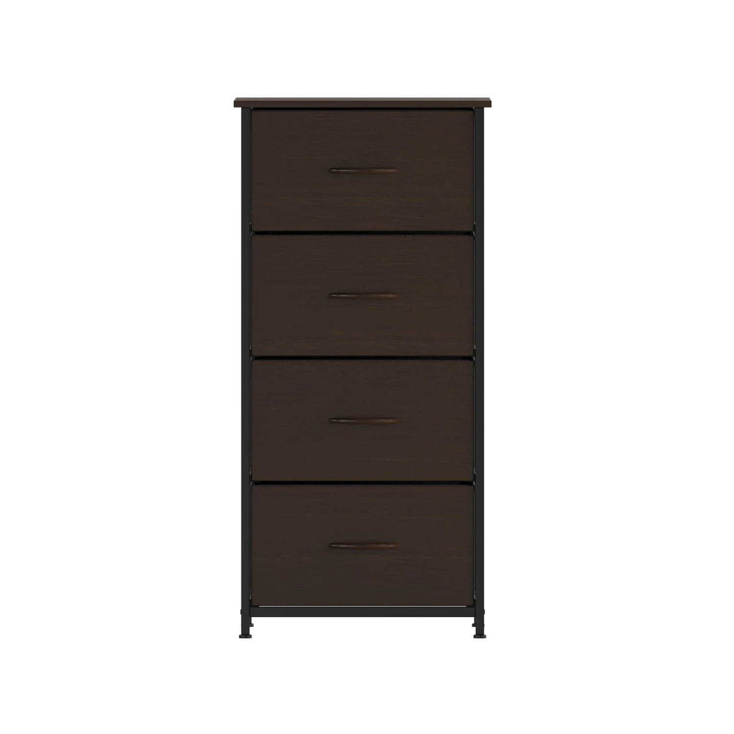 Flash Harris 4 Drawer Vertical Storage Dresser With Cast Iron Frame, Wood Top And Easy Pull Engineered Wood Drawers With Wooden Handles - Image 11