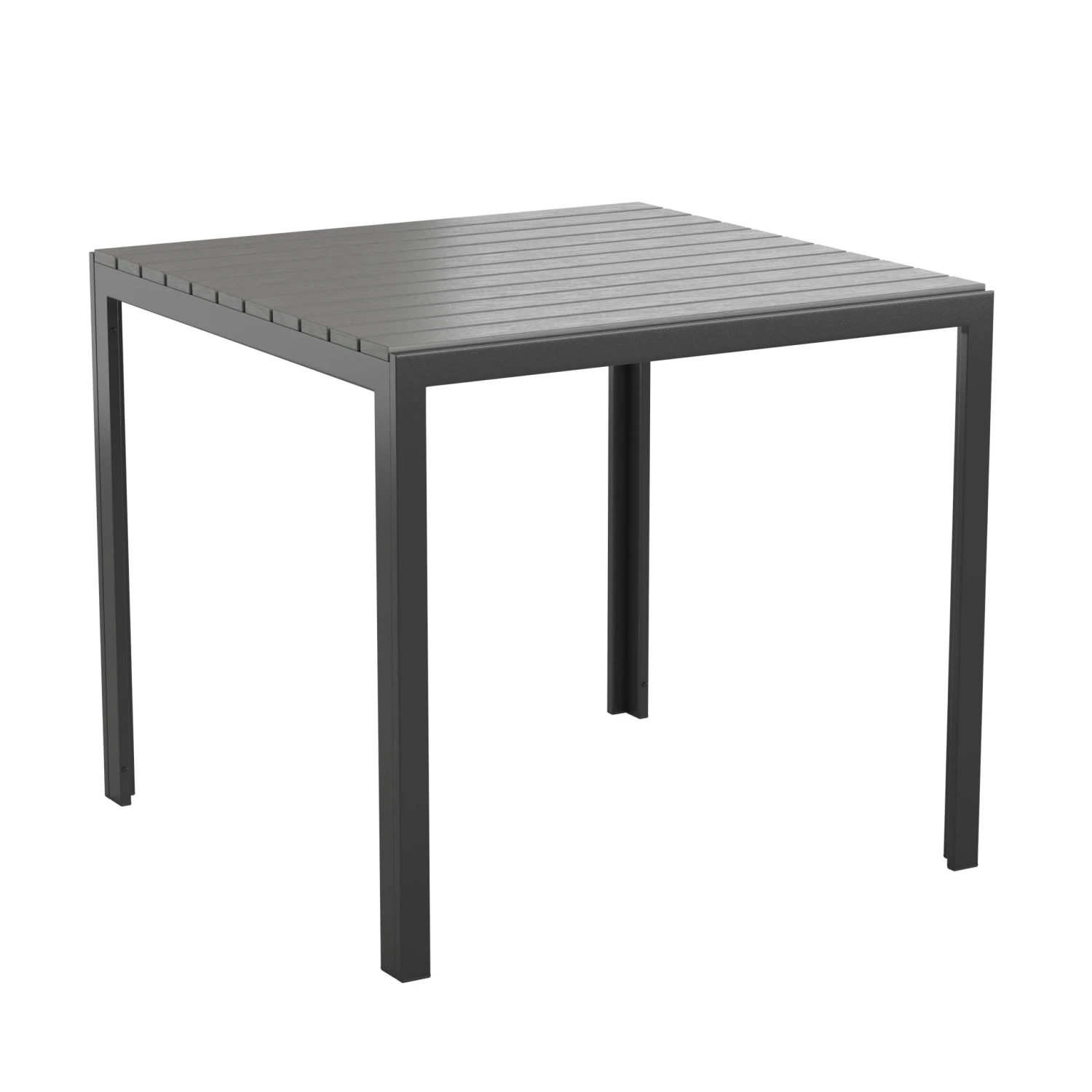 Flash Harris Commercial Grade Indoor/Outdoor Square Steel Patio Dining Table For 4 With Poly Resin Slatted Top