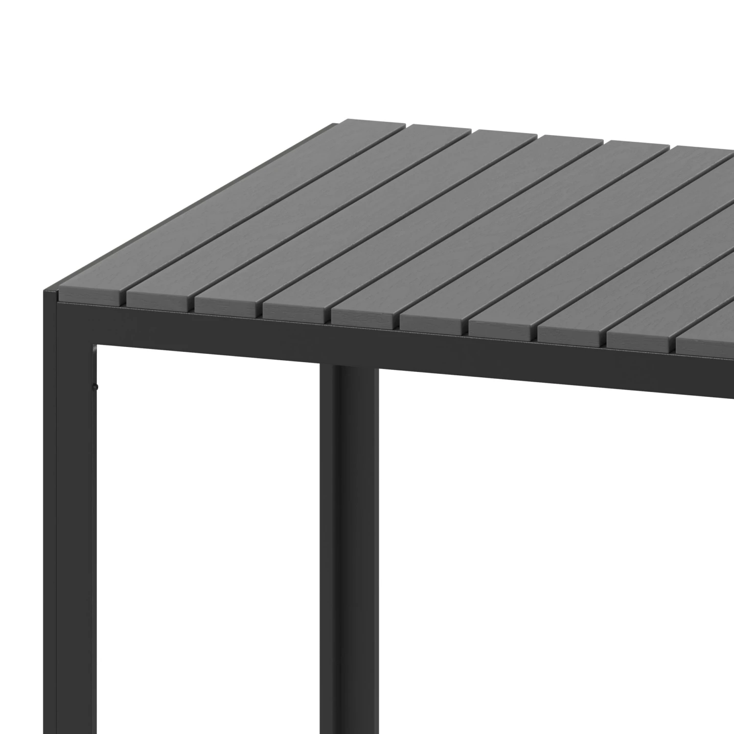 Flash Harris Commercial Grade Indoor/Outdoor Square Steel Patio Dining Table For 4 With Poly Resin Slatted Top - Image 9