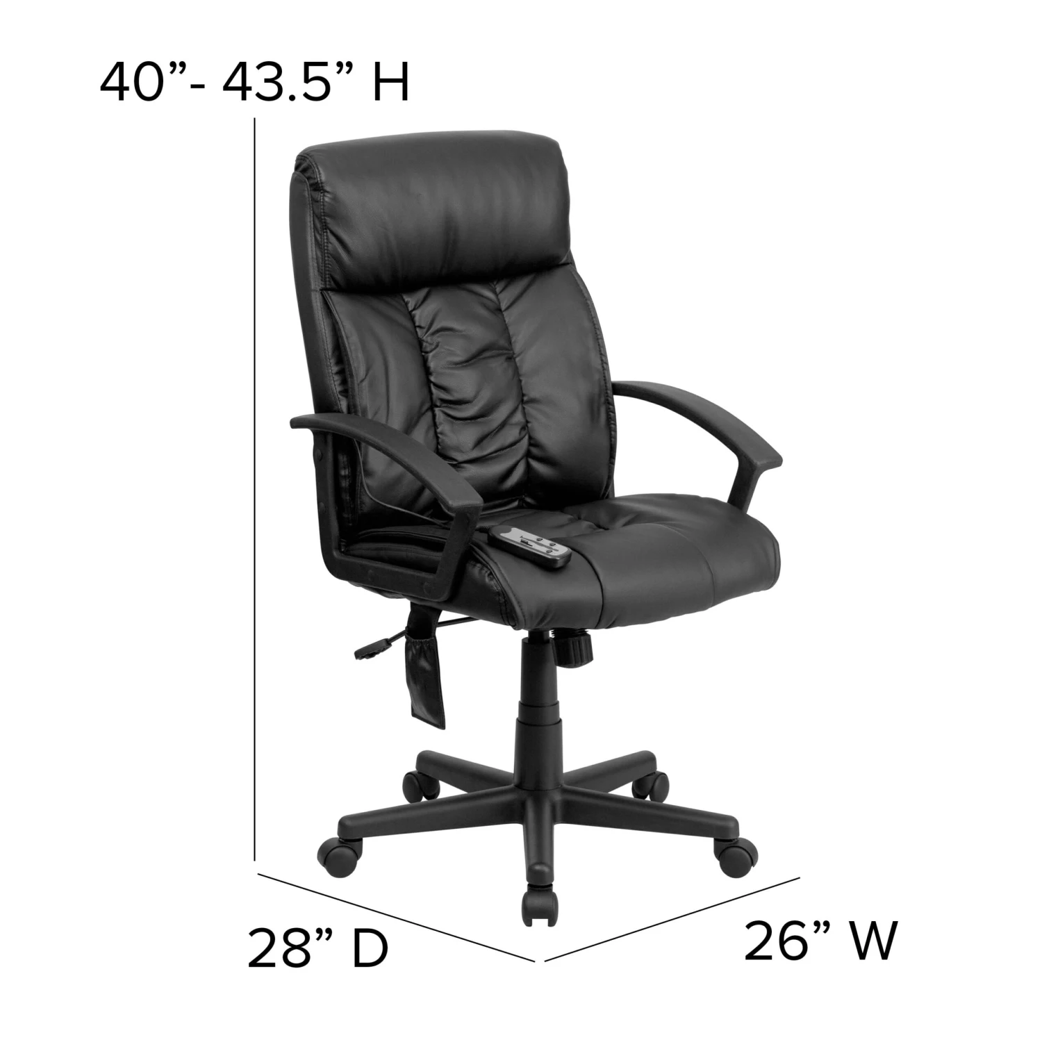 Flash High Back Ergonomic Massaging LeatherSoft Soft Ripple Upholstered Executive Swivel Office Chair With Side Remote Pocket And Arms - Image 6