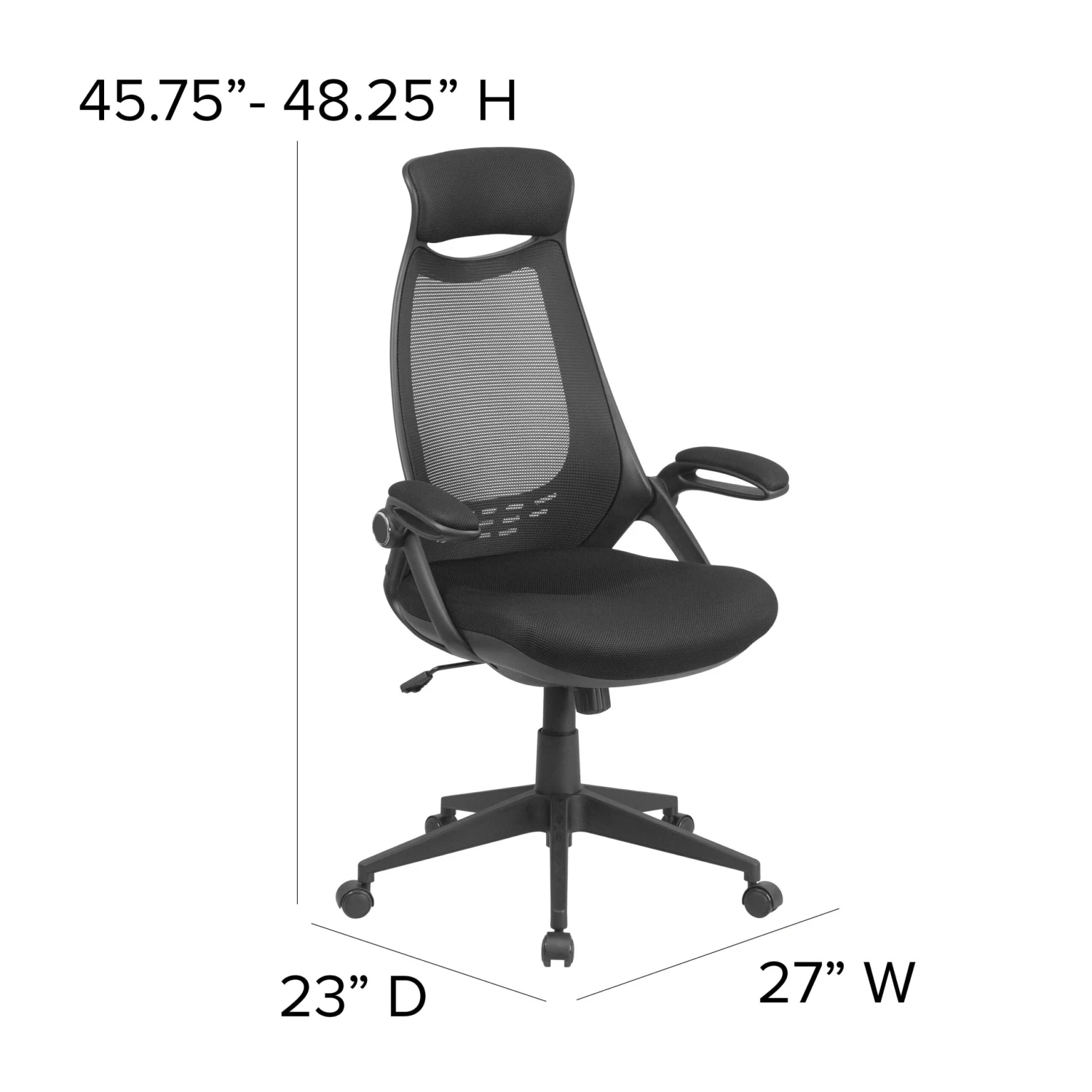 Flash High Back Mesh Executive Swivel Office Chair With Flip-Up Arms - Image 6