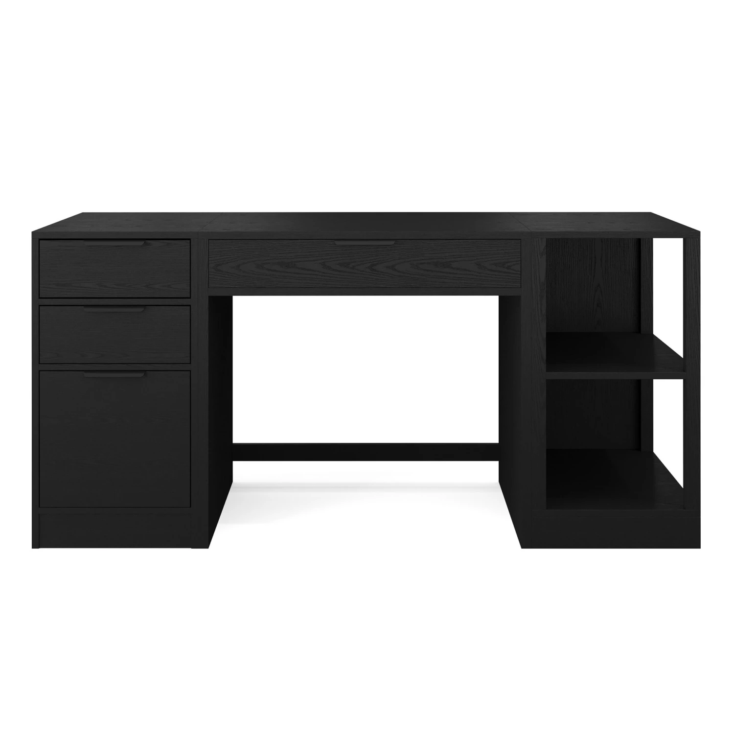 Kayden Home Office Modular Single-Drawer Desk With 2 Tier Shelf And 3 Drawer File Cabinet - Image 3
