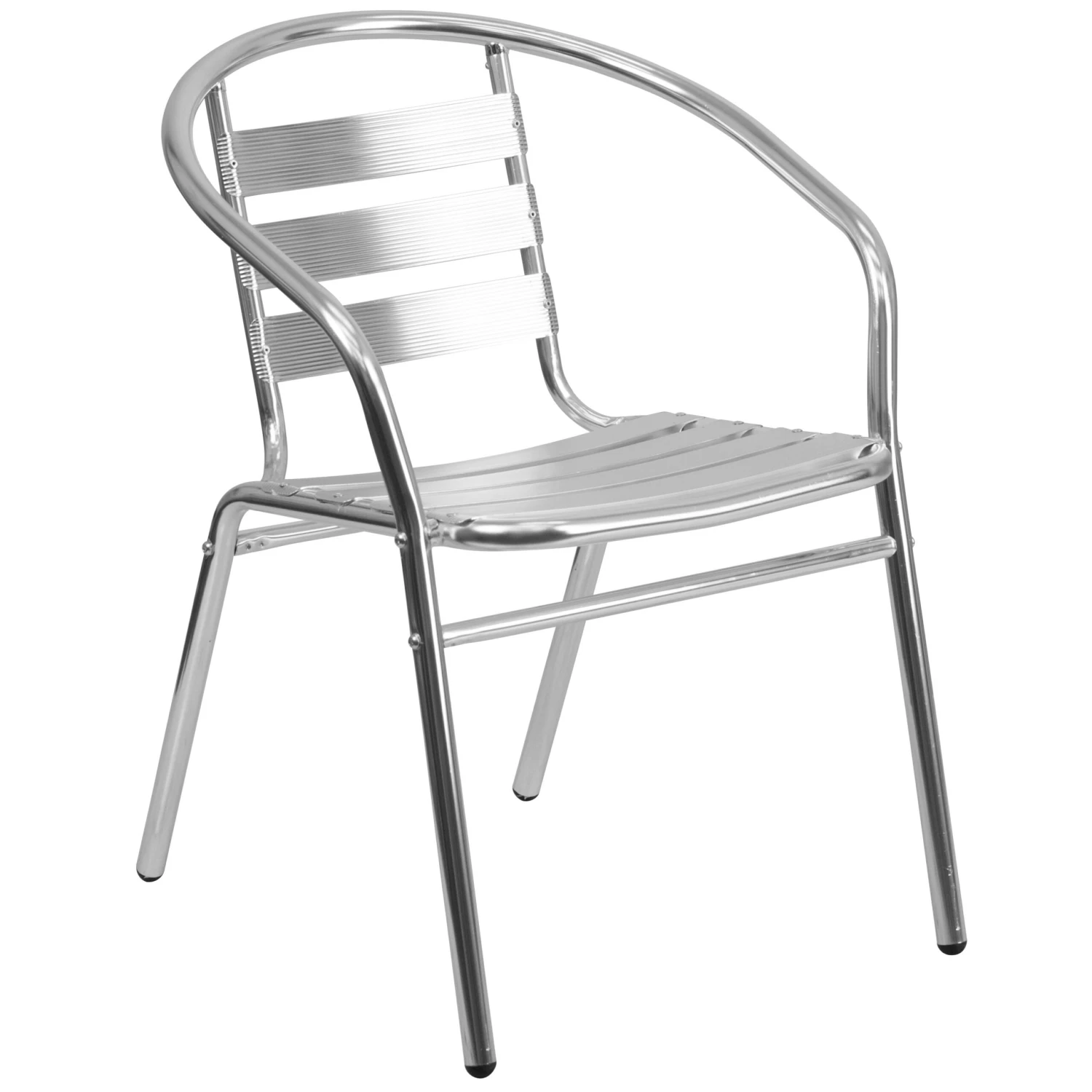 Flash Lila Aluminum Commercial Indoor-Outdoor Restaurant Stack Chair With Triple Slat Back