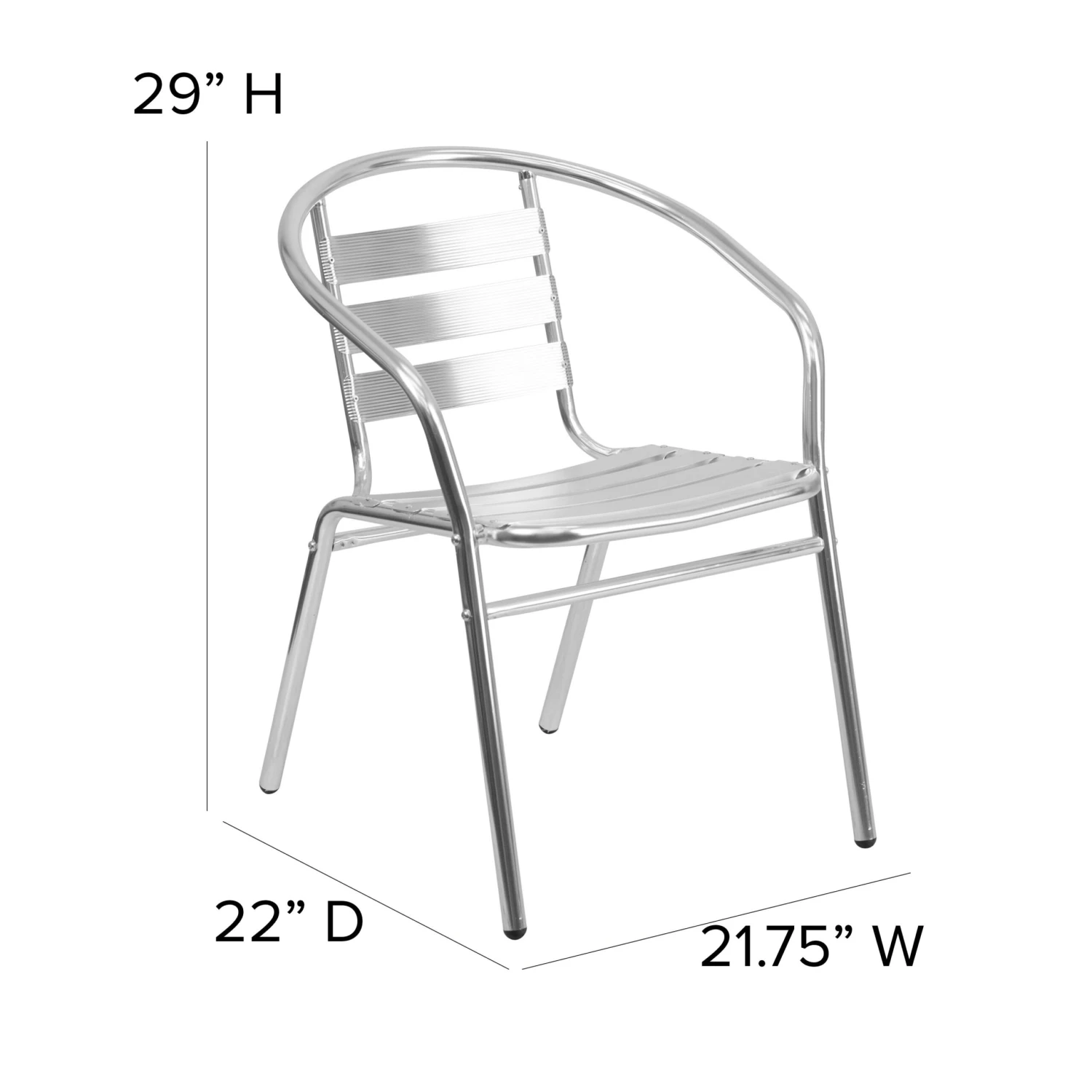 Flash Lila Aluminum Commercial Indoor-Outdoor Restaurant Stack Chair With Triple Slat Back - Image 6