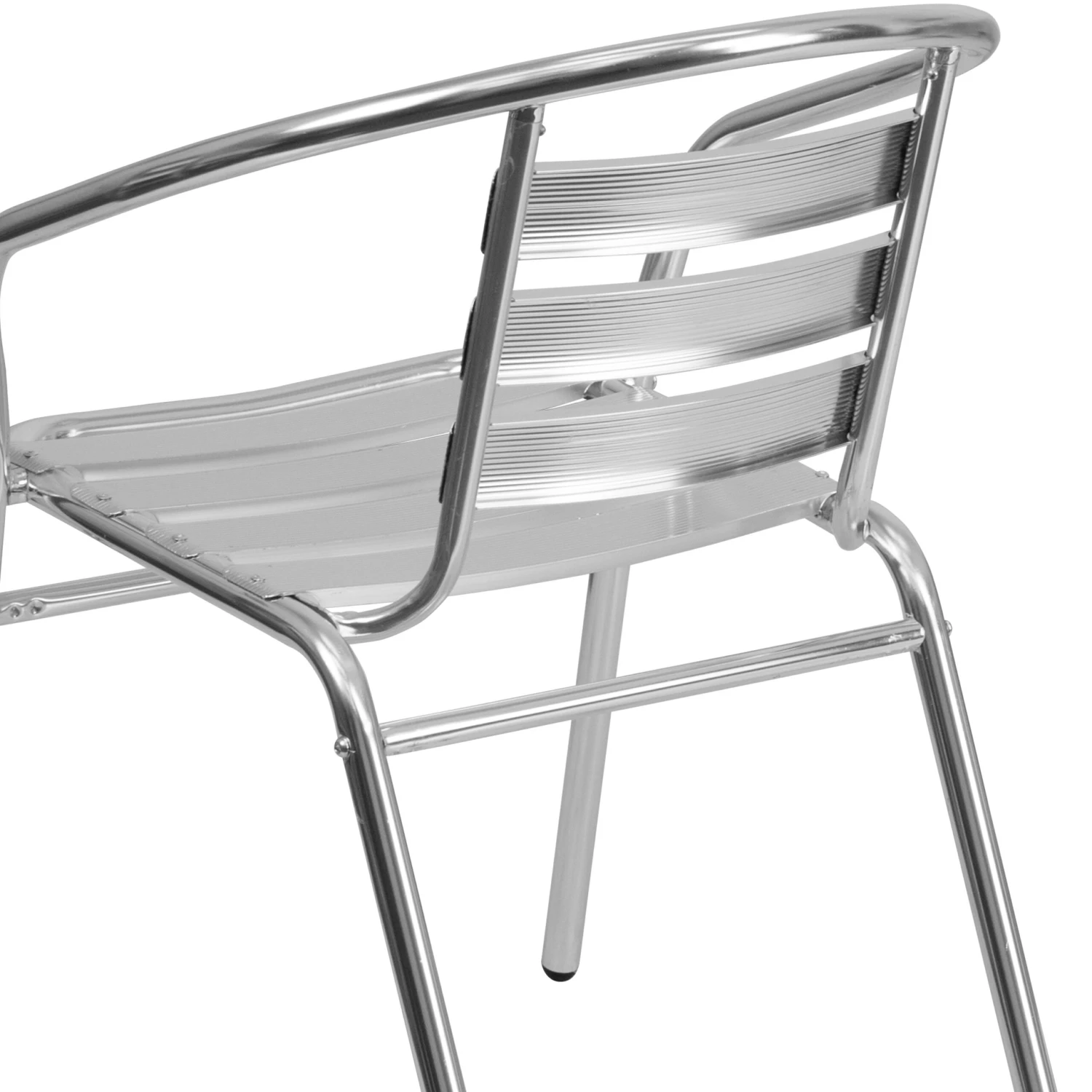 Flash Lila Aluminum Commercial Indoor-Outdoor Restaurant Stack Chair With Triple Slat Back - Image 8