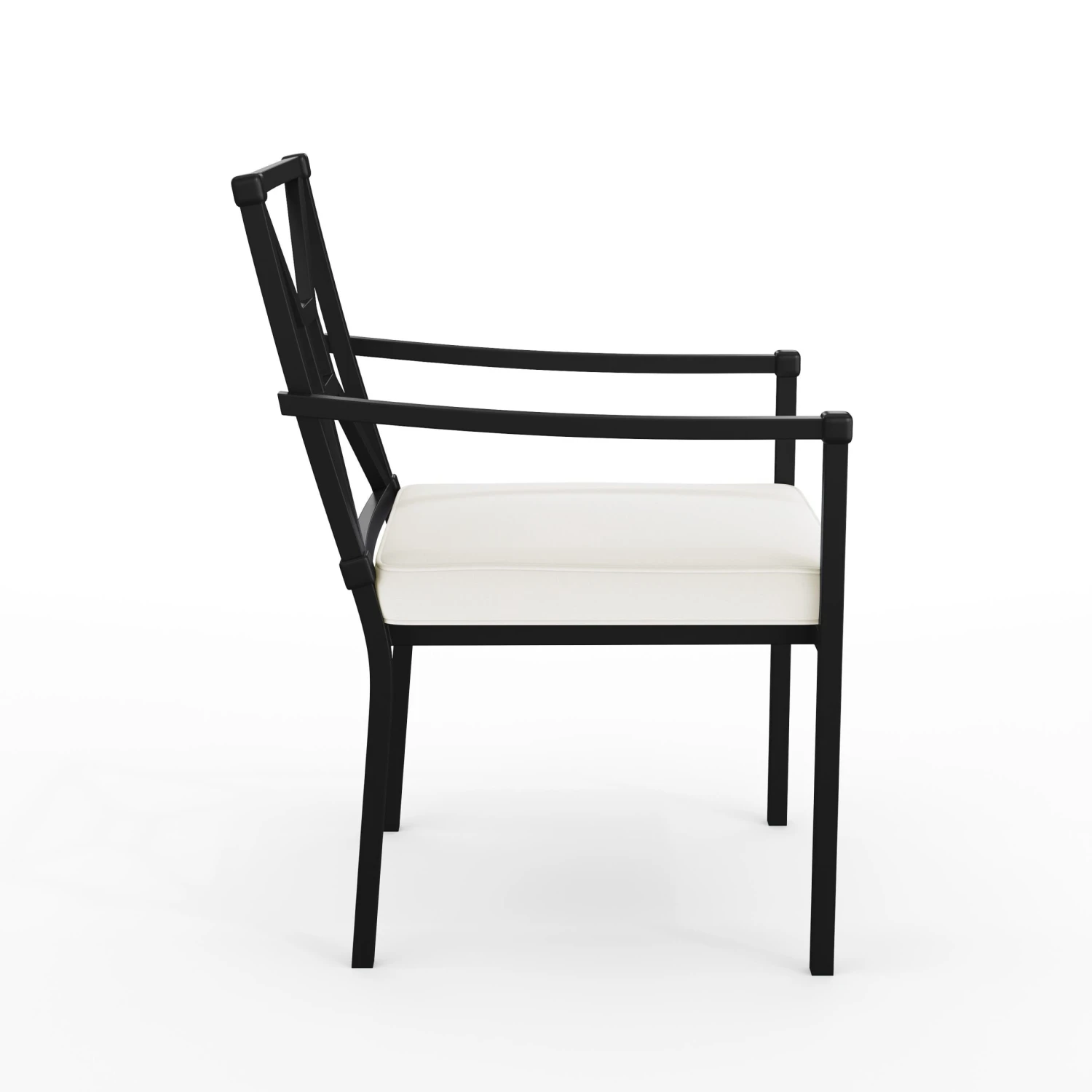 Lily Pond Indoor-Outdoor Stackable Patio Dining Armchair With Steel Frame With All-Weather Cushion - Image 3