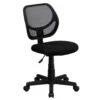 Flash Low Back Mesh Swivel Task Office Chair With Curved Square Back