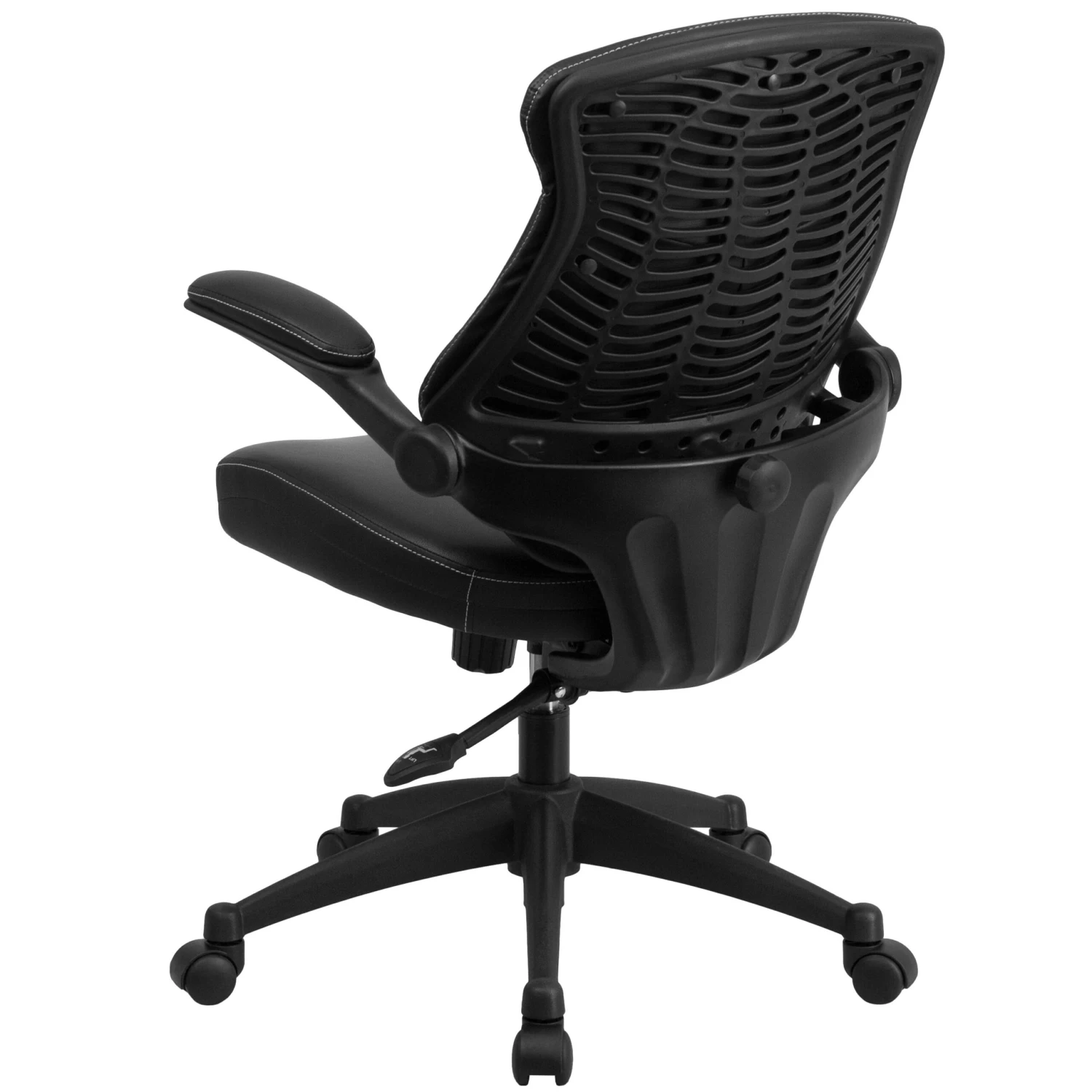 Flash Mid-Back LeatherSoft Executive Swivel Ergonomic Office Chair With Back Angle Adjustment And Flip-Up Arms - Image 8
