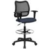 Flash Mid-Back Mesh Drafting Chair With Adjustable Arms
