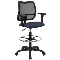 Flash Mid-Back Mesh Drafting Chair With Adjustable Arms