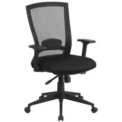 Flash Mid-Back Mesh Executive Swivel Ergonomic Office Chair With Back Angle Adjustment And Adjustable Arms
