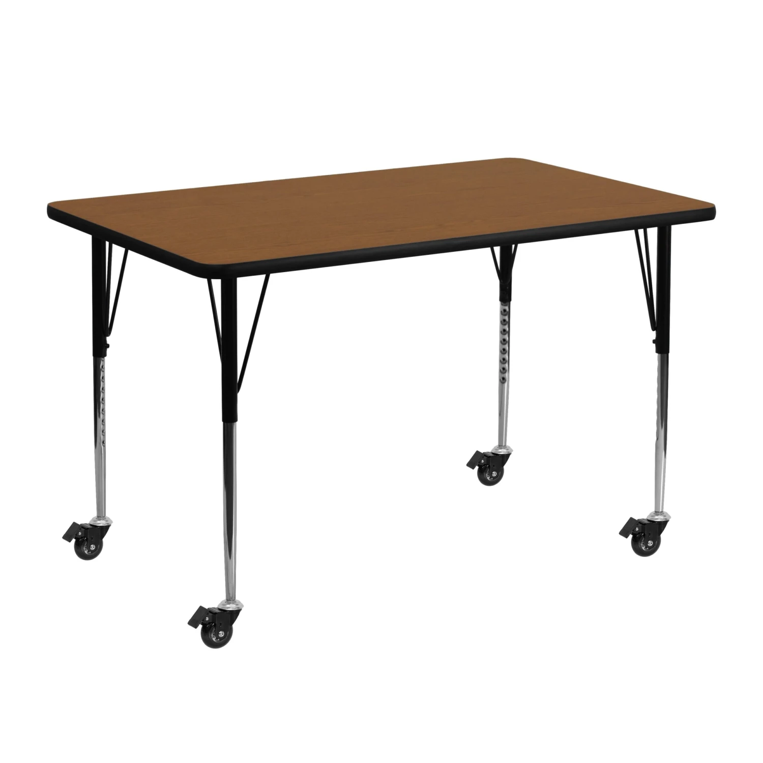 Flash Mobile 24''W X 48''L Rectangular HP Laminate Activity Table - Standard Height Adjustable Legs - Image 4