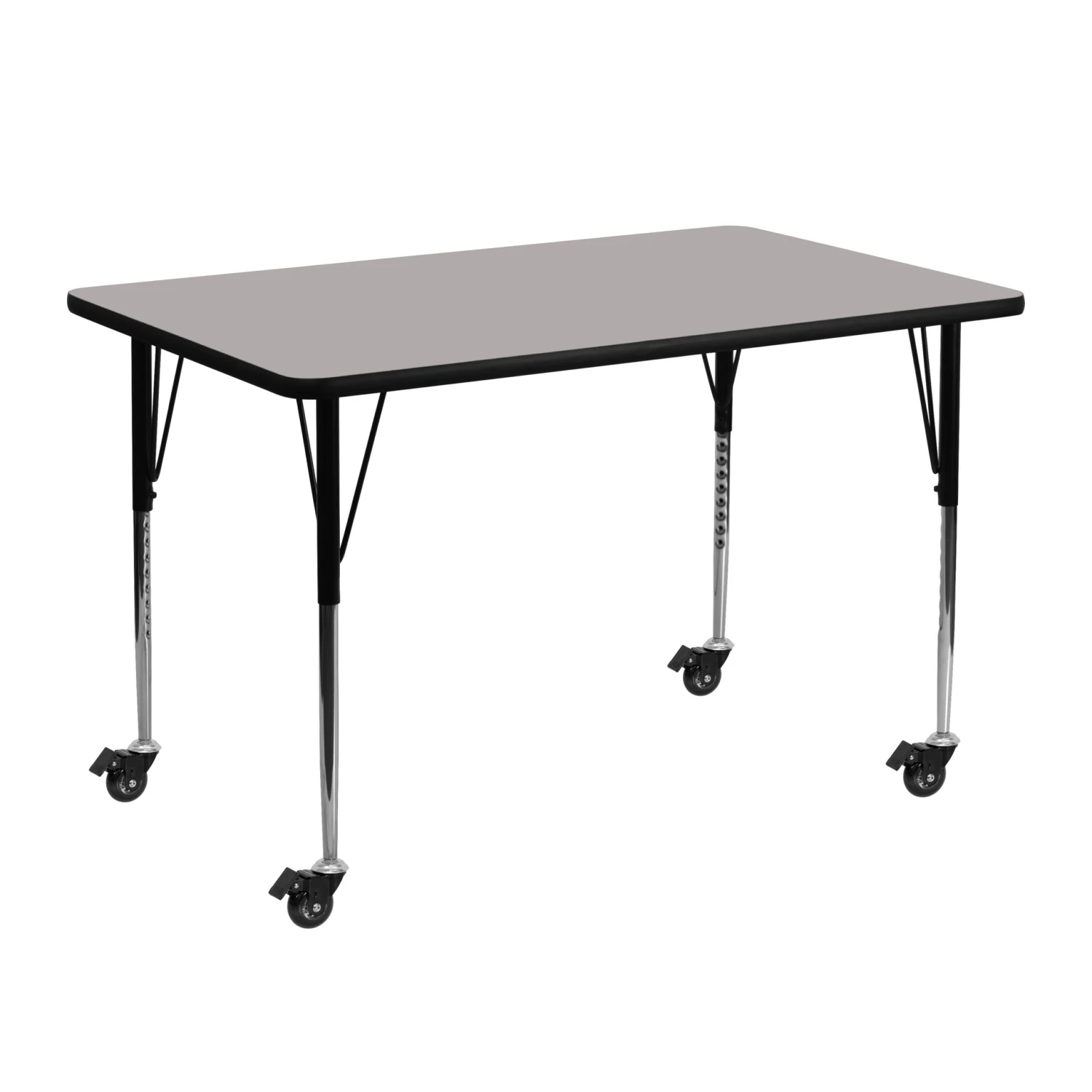 Flash Mobile 24''W X 48''L Rectangular HP Laminate Activity Table - Standard Height Adjustable Legs - Image 14