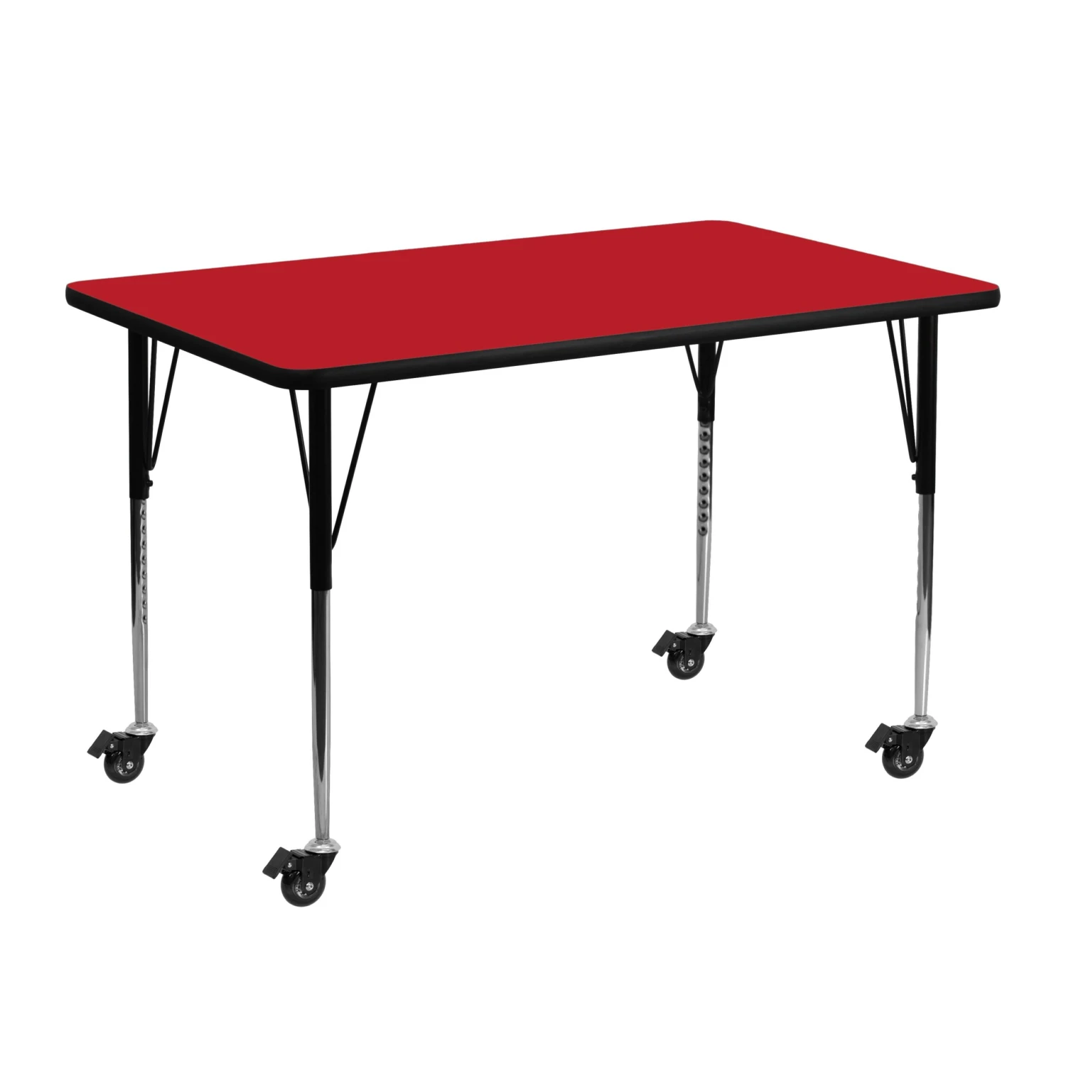 Flash Mobile 24''W X 48''L Rectangular HP Laminate Activity Table - Standard Height Adjustable Legs - Image 15