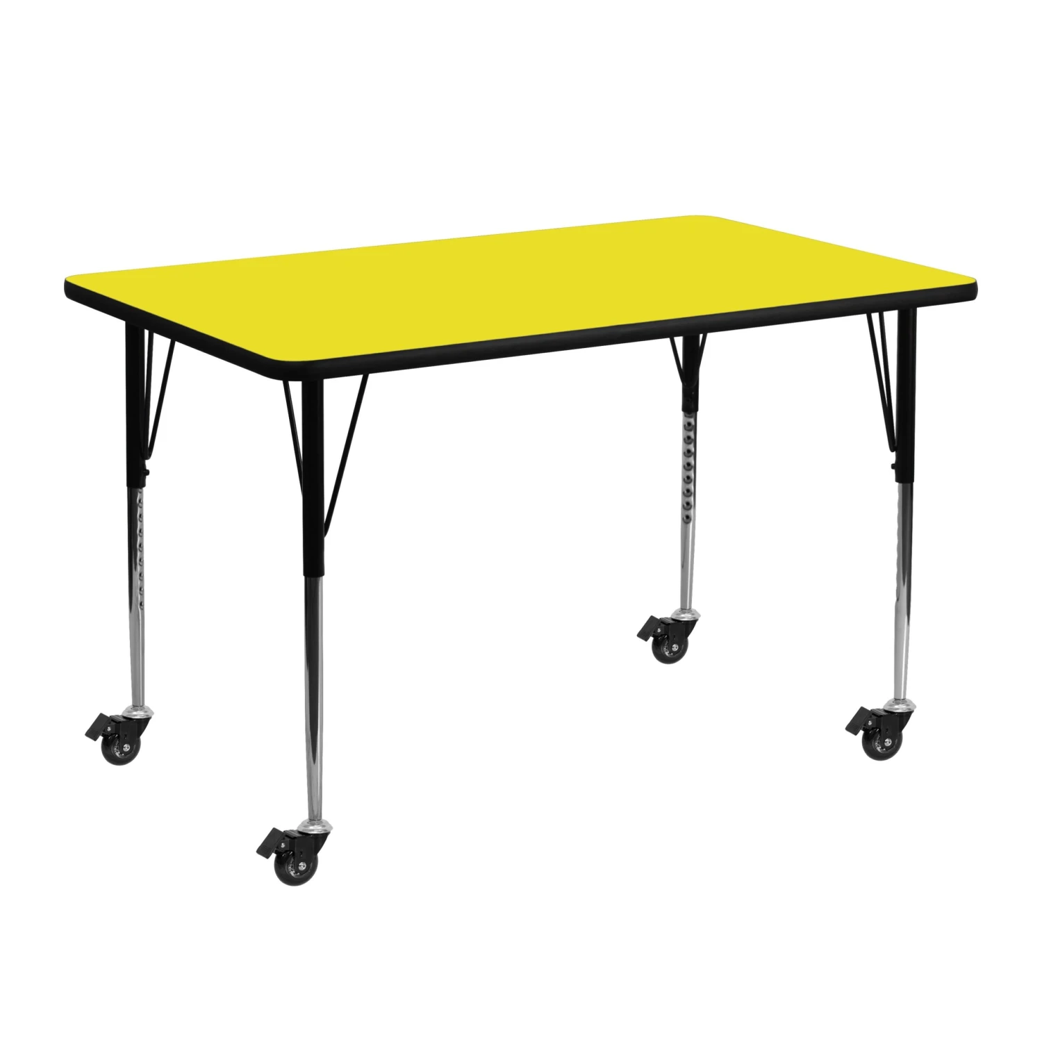 Flash Mobile 24''W X 48''L Rectangular HP Laminate Activity Table - Standard Height Adjustable Legs - Image 16