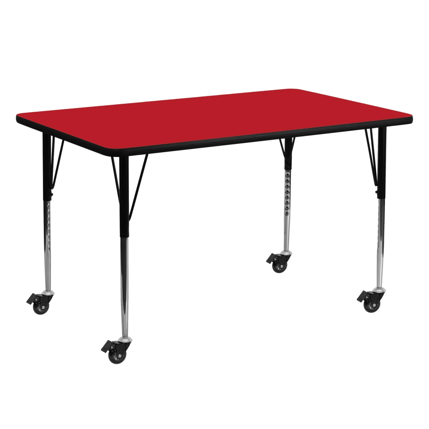 Flash Mobile 24''W X 60''L Rectangular HP Laminate Activity Table - Standard Height Adjustable Legs - Image 13