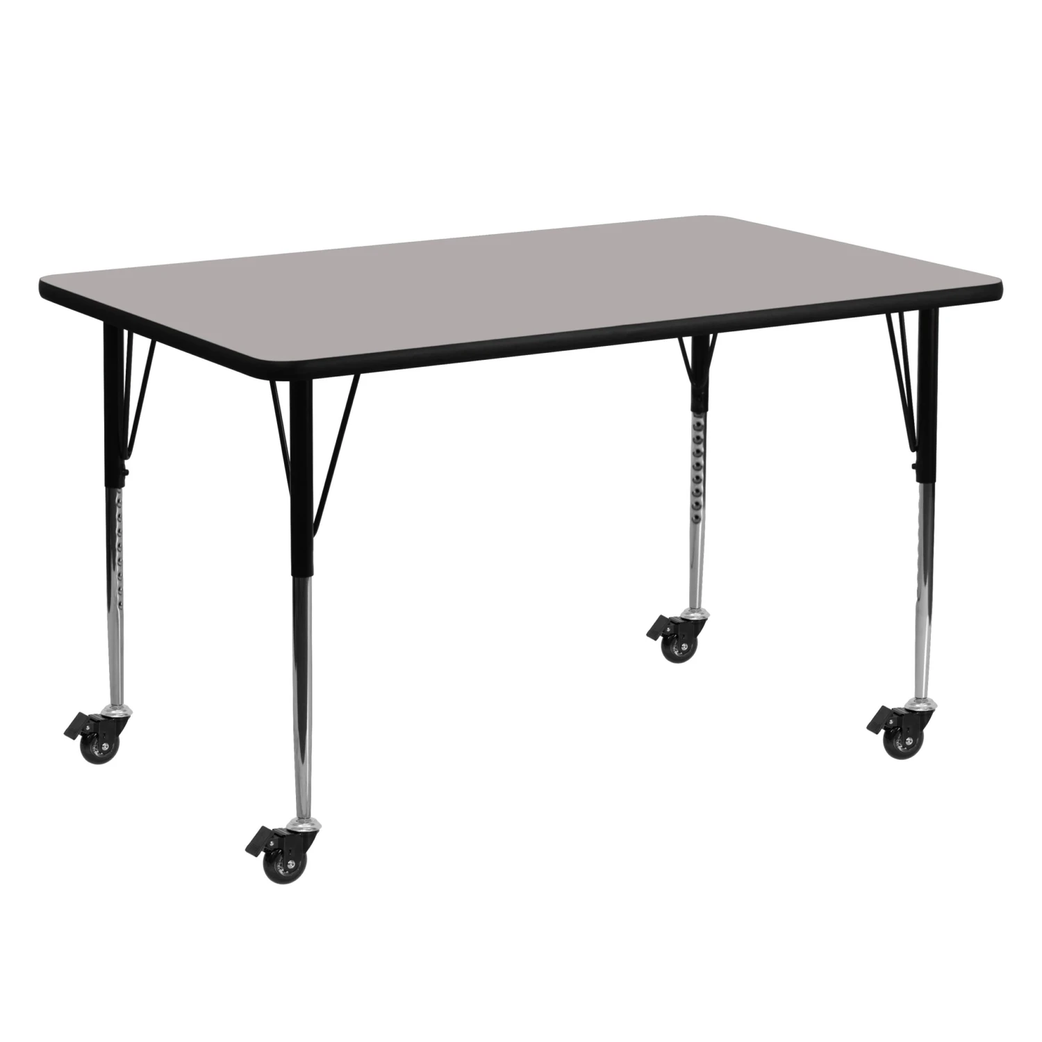Flash Mobile 24''W X 60''L Rectangular HP Laminate Activity Table - Standard Height Adjustable Legs - Image 16