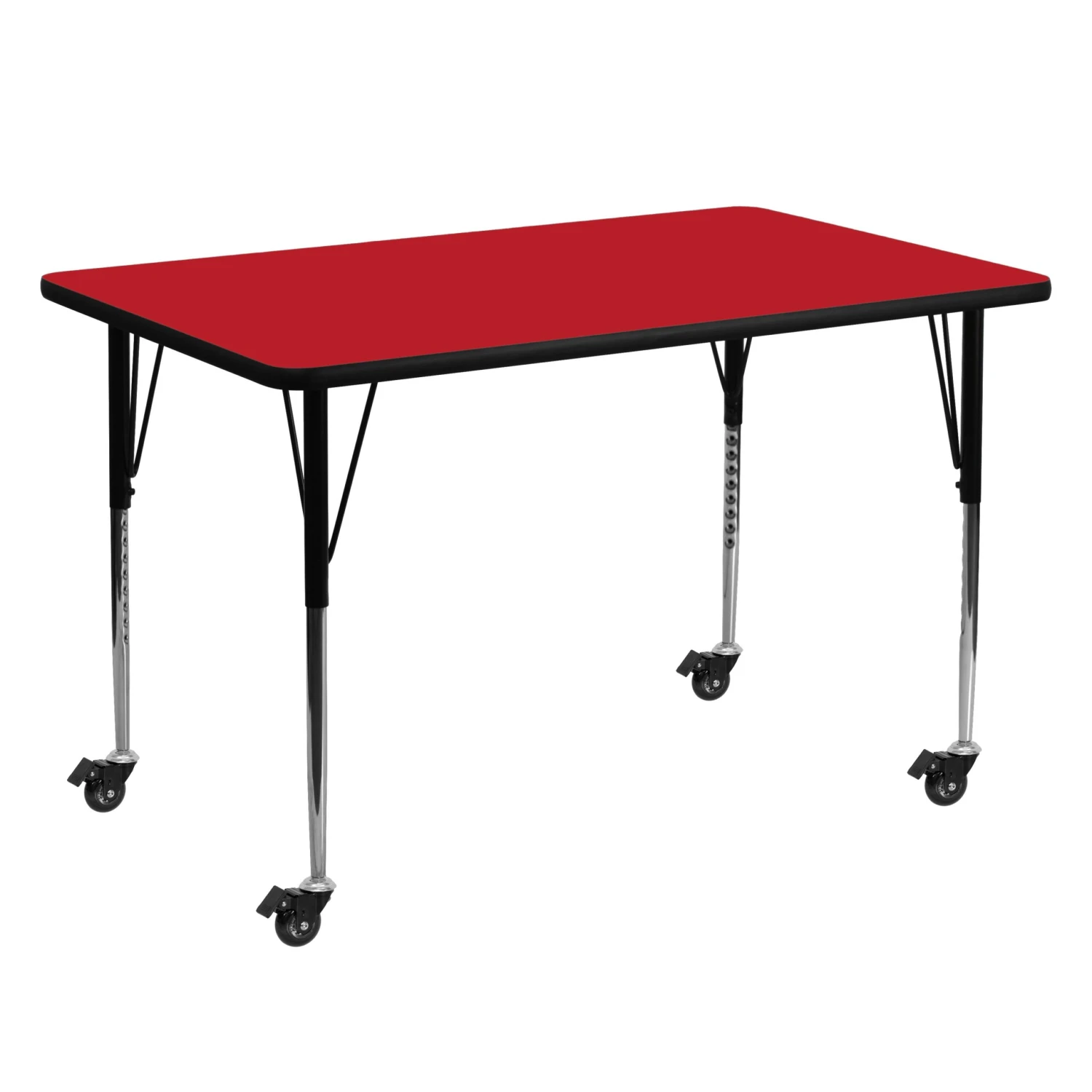 Flash Mobile 30''W X 60''L Rectangular HP Laminate Activity Table - Standard Height Adjustable Legs