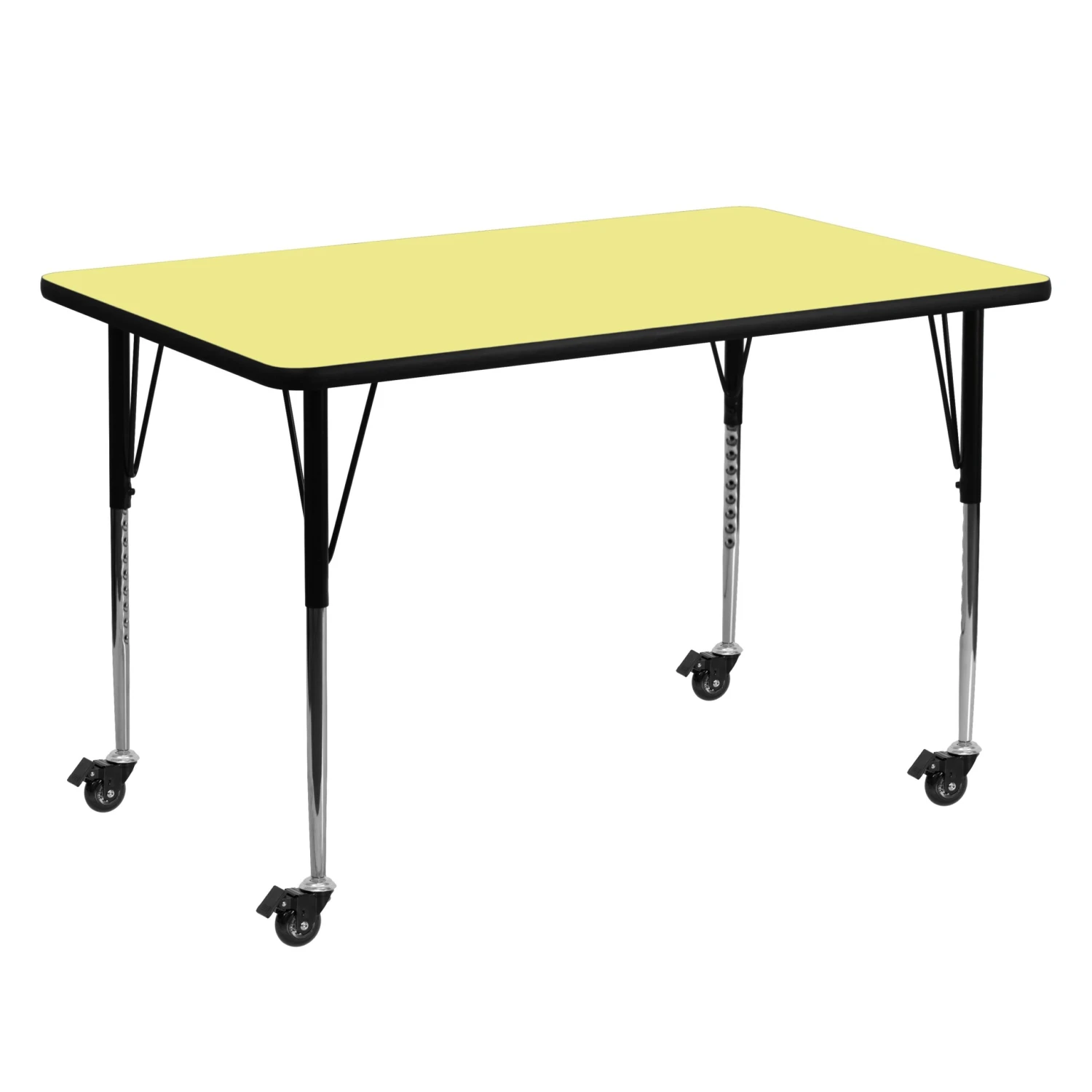 Flash Mobile 30''W X 60''L Rectangular Thermal Laminate Activity Table - Standard Height Adjustable Legs - Image 8