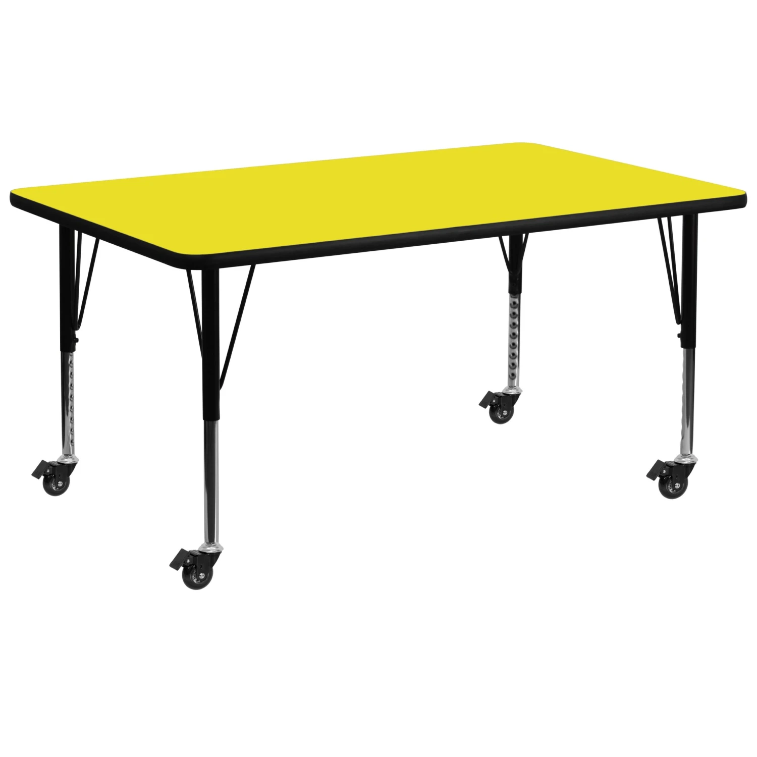 Flash Mobile 30''W X 72''L Rectangular HP Laminate Activity Table - Height Adjustable Short Legs - Image 14