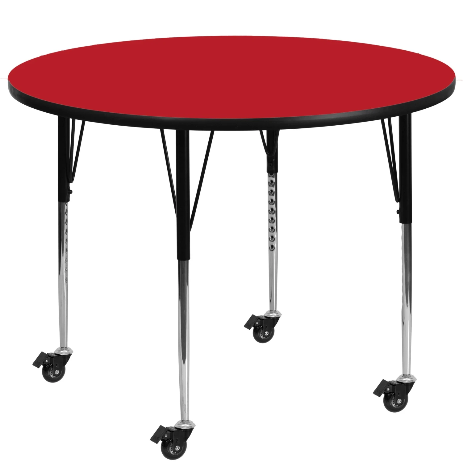 Flash Mobile 48'' Round HP Laminate Activity Table - Standard Height Adjustable Legs - Image 4