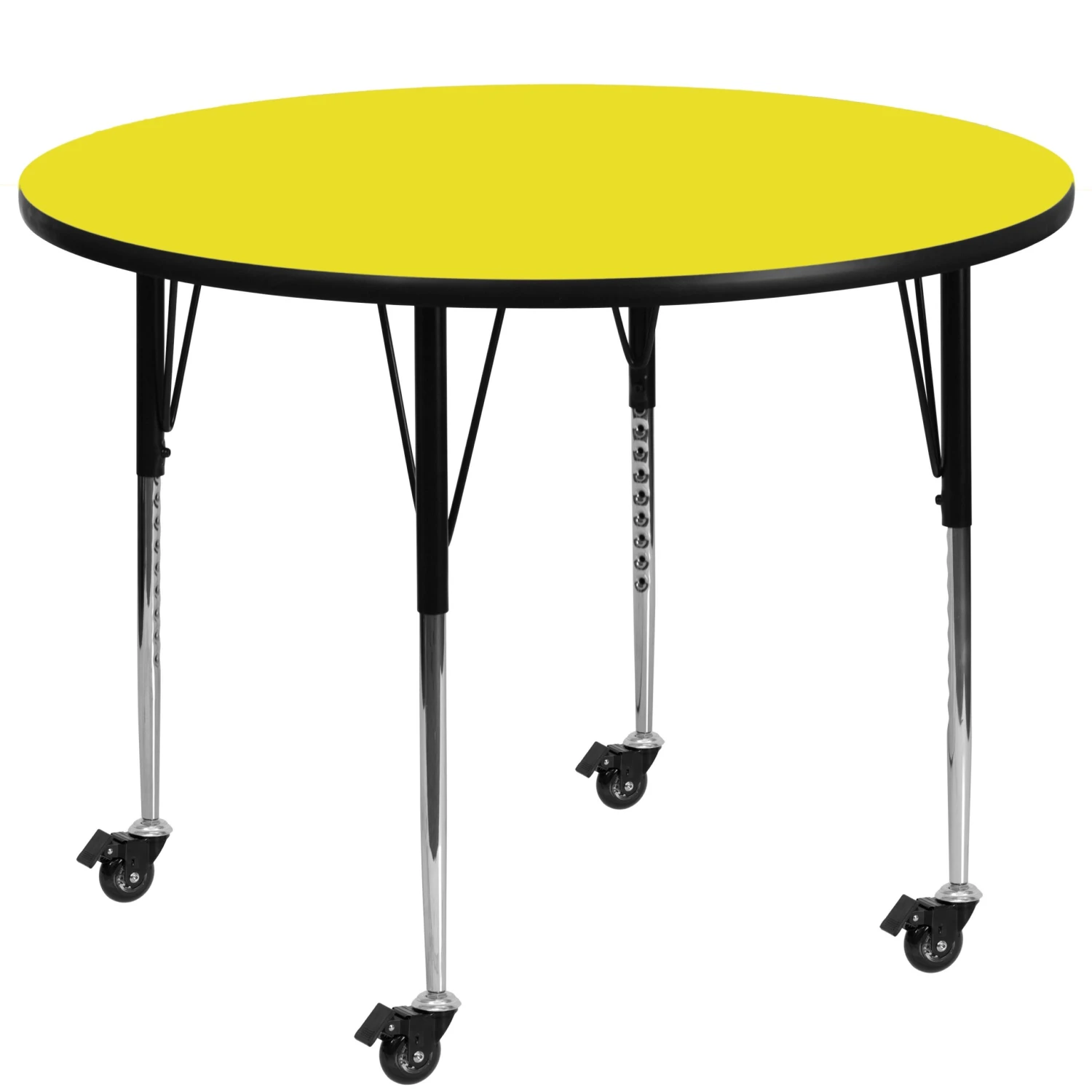 Flash Mobile 48'' Round HP Laminate Activity Table - Standard Height Adjustable Legs - Image 7