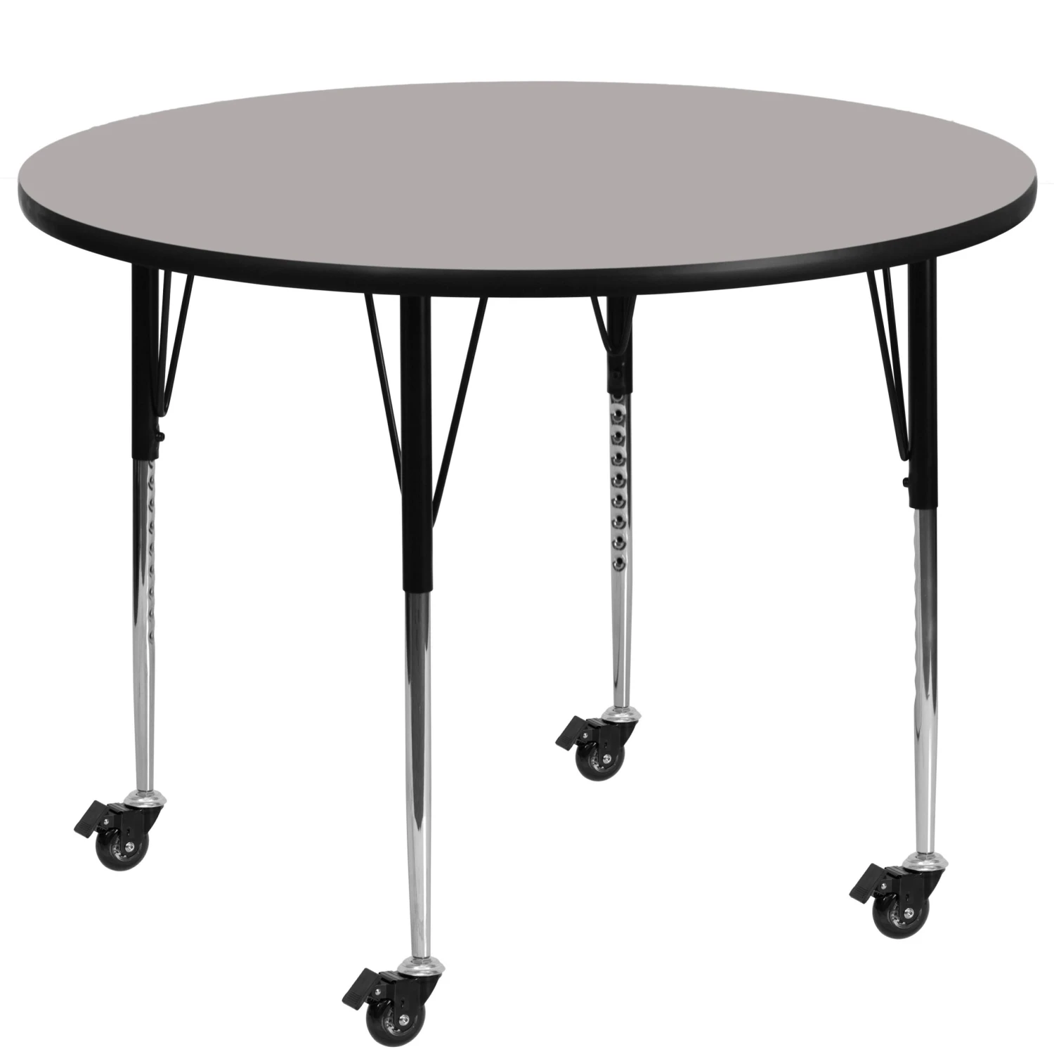 Flash Mobile 48'' Round HP Laminate Activity Table - Standard Height Adjustable Legs - Image 14