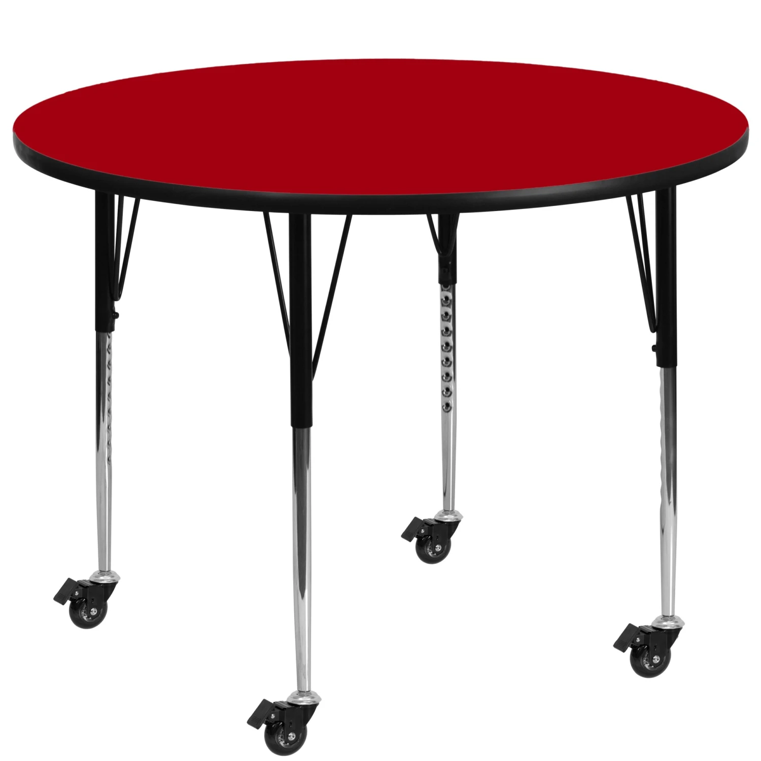 Flash Mobile 48'' Round Thermal Laminate Activity Table - Standard Height Adjustable Legs - Image 10