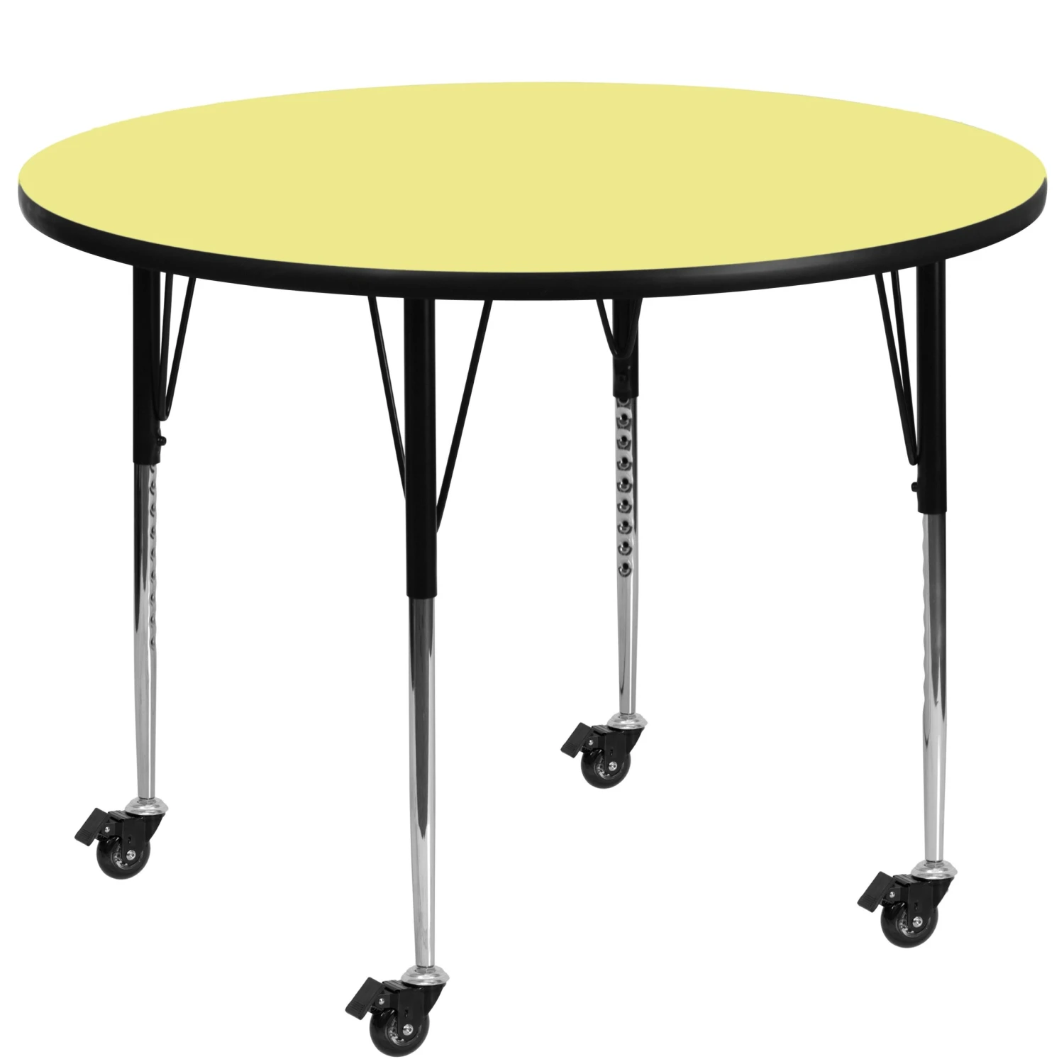 Flash Mobile 48'' Round Thermal Laminate Activity Table - Standard Height Adjustable Legs - Image 16