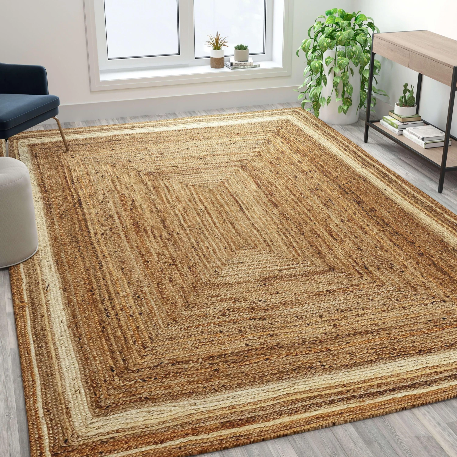 Flash Natural Fiber Jute Area Rug - Braided Indoor Jute Rug - Natural Area Rugs - Image 10