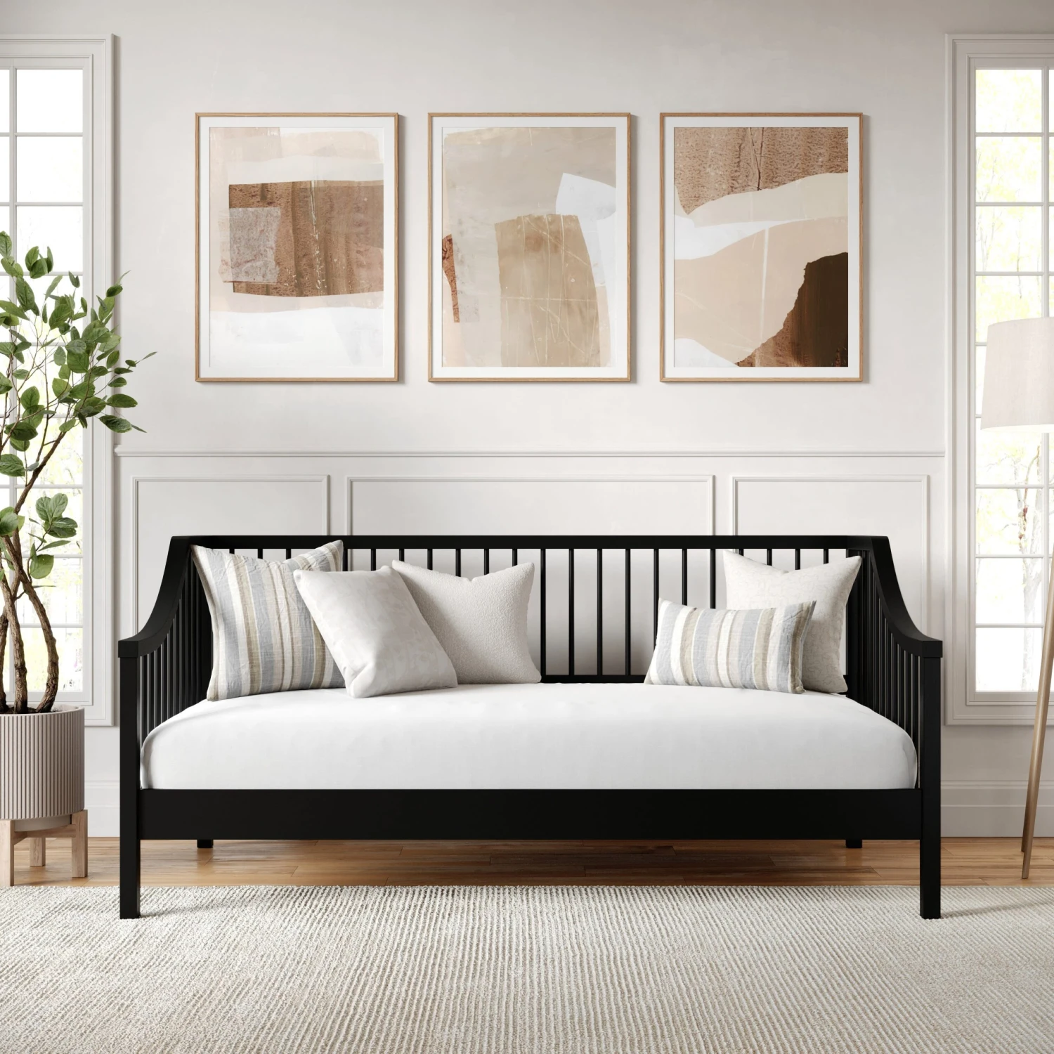 Neely Solid Wood Platform Daybed With Wooden Spindles And Slatted Foundation With No Box Spring Required - Image 13