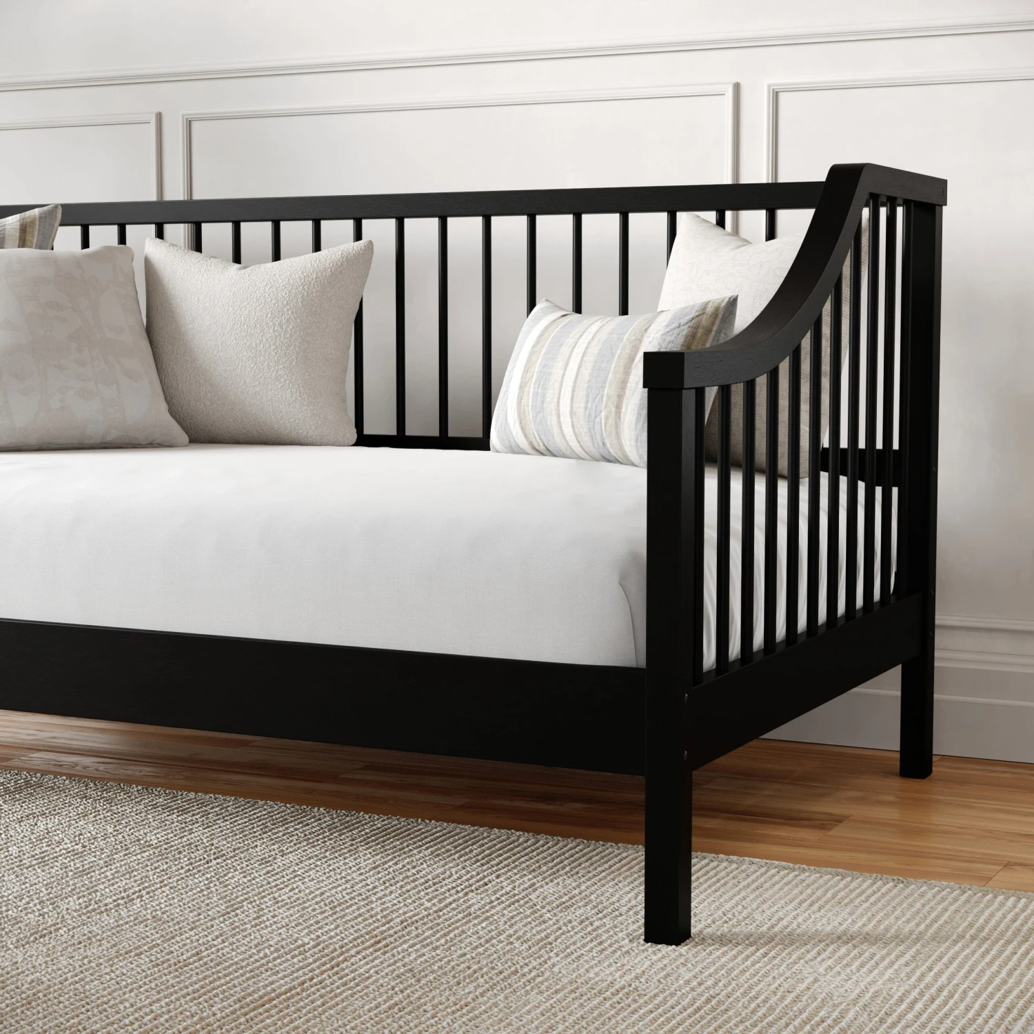 Neely Solid Wood Platform Daybed With Wooden Spindles And Slatted Foundation With No Box Spring Required - Image 17