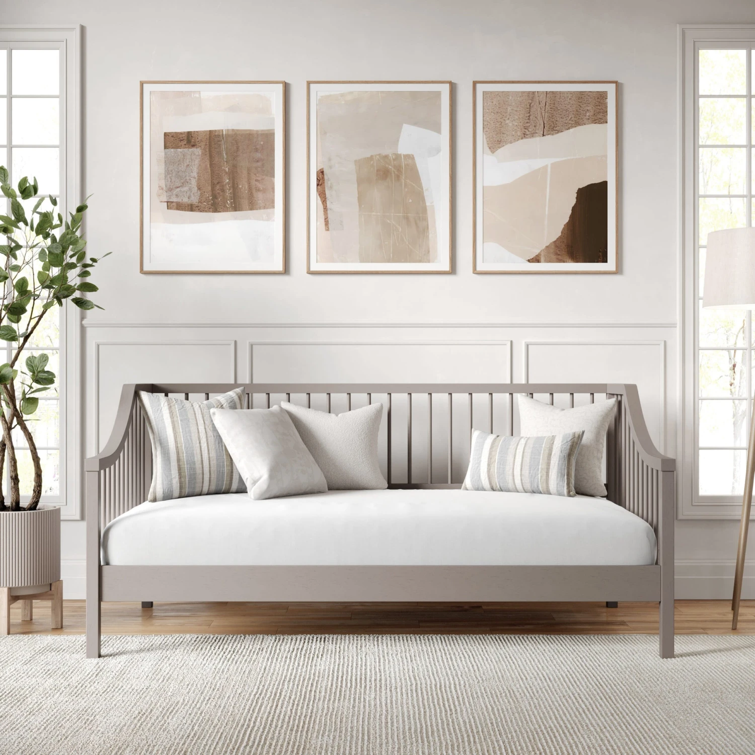 Neely Solid Wood Platform Daybed With Wooden Spindles And Slatted Foundation With No Box Spring Required - Image 2