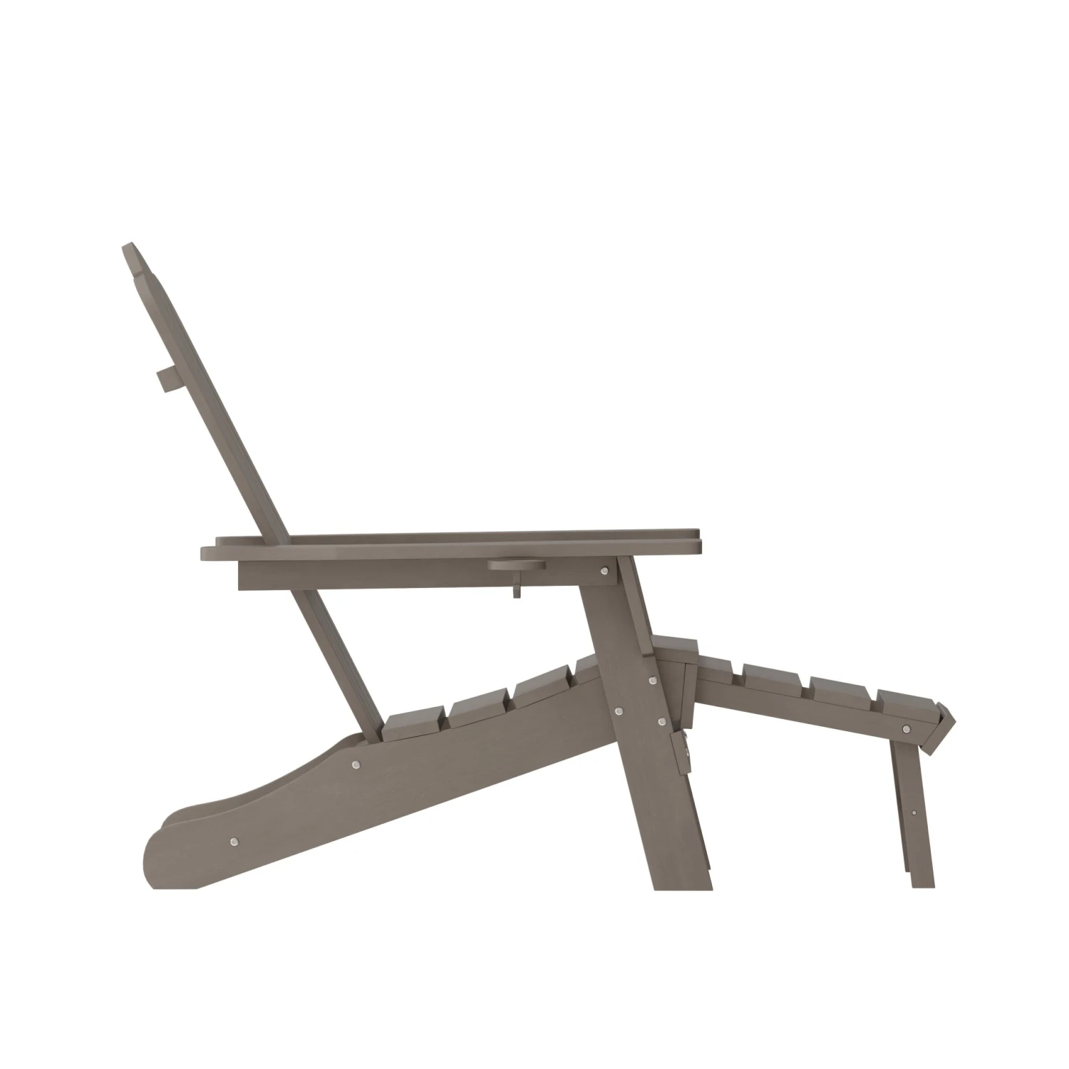 Flash Newport HDPE Adirondack Chair With Cup Holder And Pull Out Ottoman, All-Weather HDPE Indoor/Outdoor Lounge Chair - Image 10