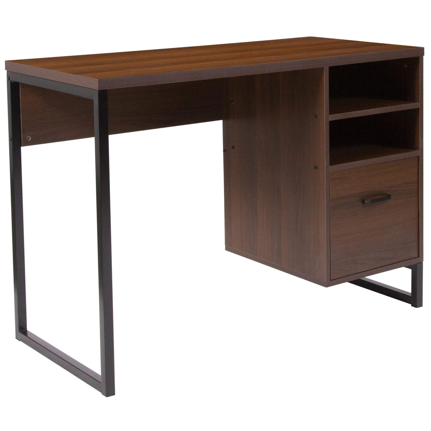 Flash Northbrook Wood Grain Finish Computer Desk With Metal Frame - Image 13