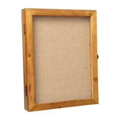 Flash Peyton Shadow Box Display Case With Linen Liner, Push Pins And Solid Pine Wood Frame