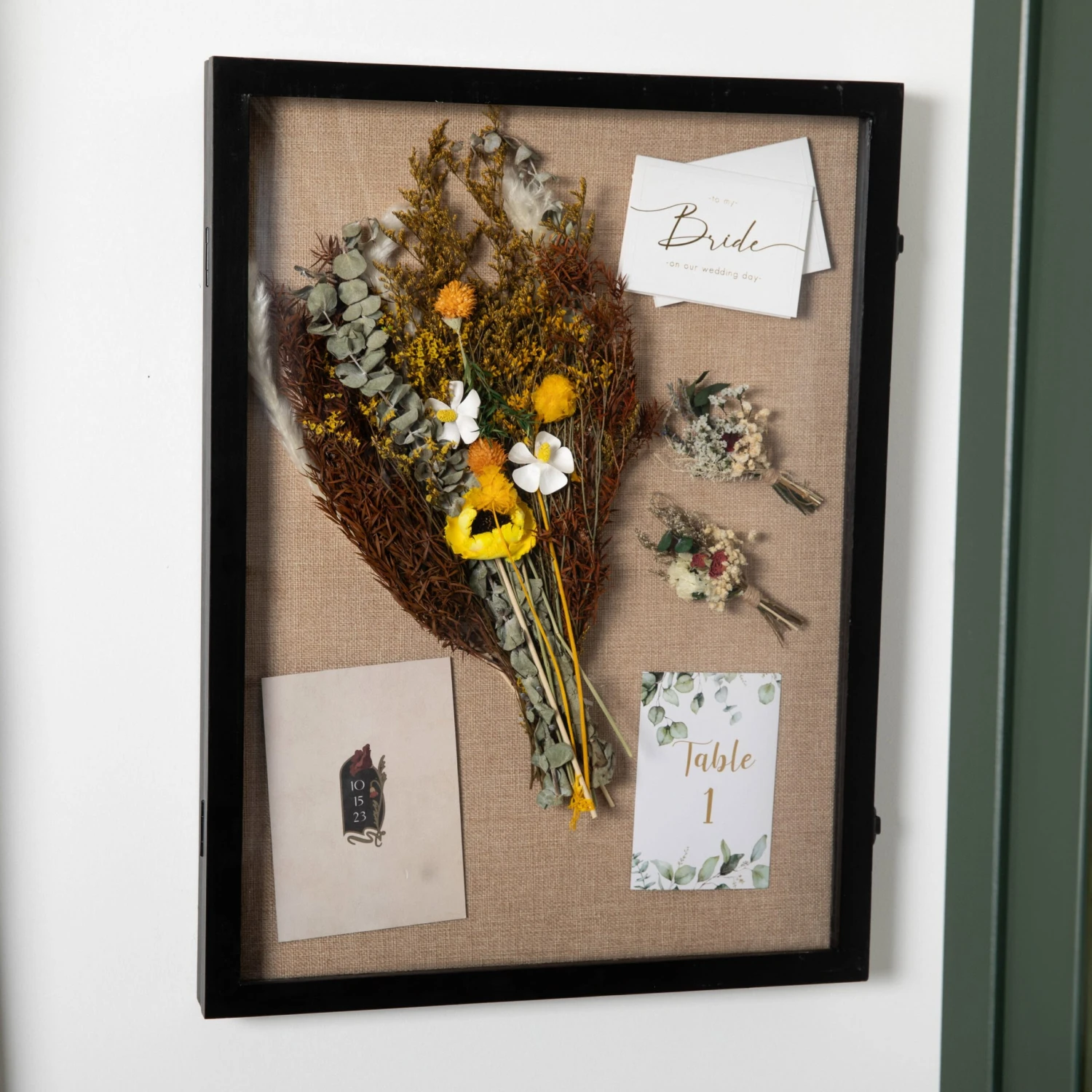 Flash Peyton Shadow Box Display Case With Linen Liner, Push Pins And Solid Pine Wood Frame - Image 16