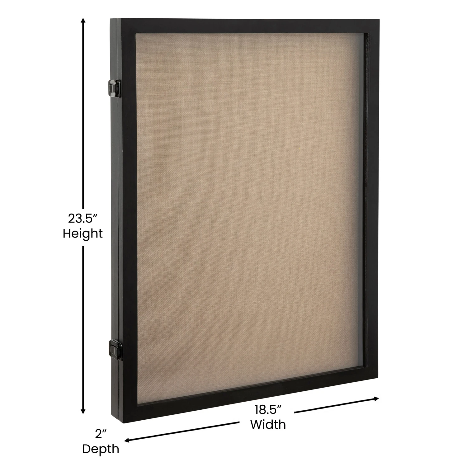 Flash Peyton Shadow Box Display Case With Linen Liner, Push Pins And Solid Pine Wood Frame - Image 19