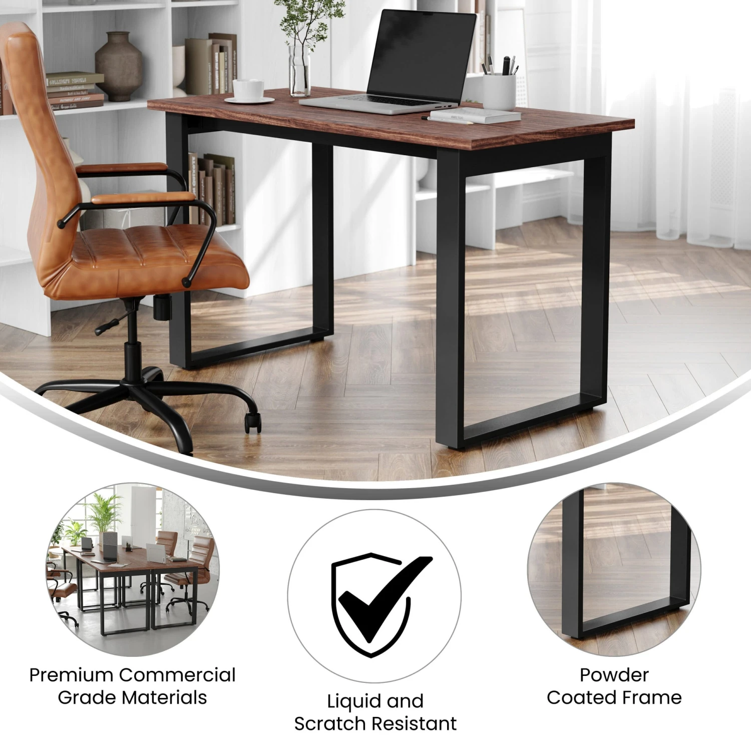 Flash Redmond Commercial 48x24 Conference Table With 1" Thick Double Sided Laminate Table Top With PVC Edging And Heavy Duty U-Frame Steel Base - Image 4