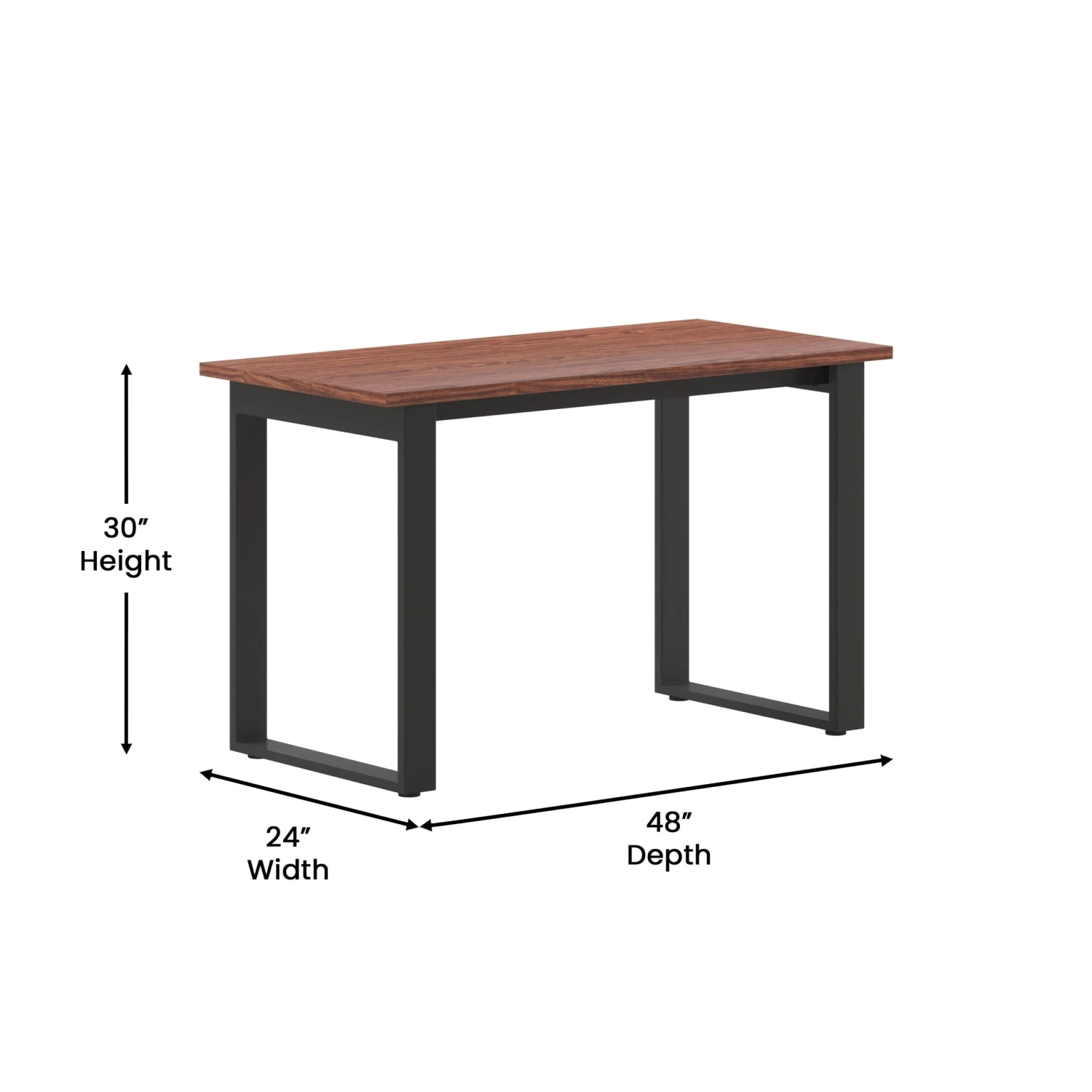 Flash Redmond Commercial 48x24 Conference Table With 1" Thick Double Sided Laminate Table Top With PVC Edging And Heavy Duty U-Frame Steel Base - Image 5
