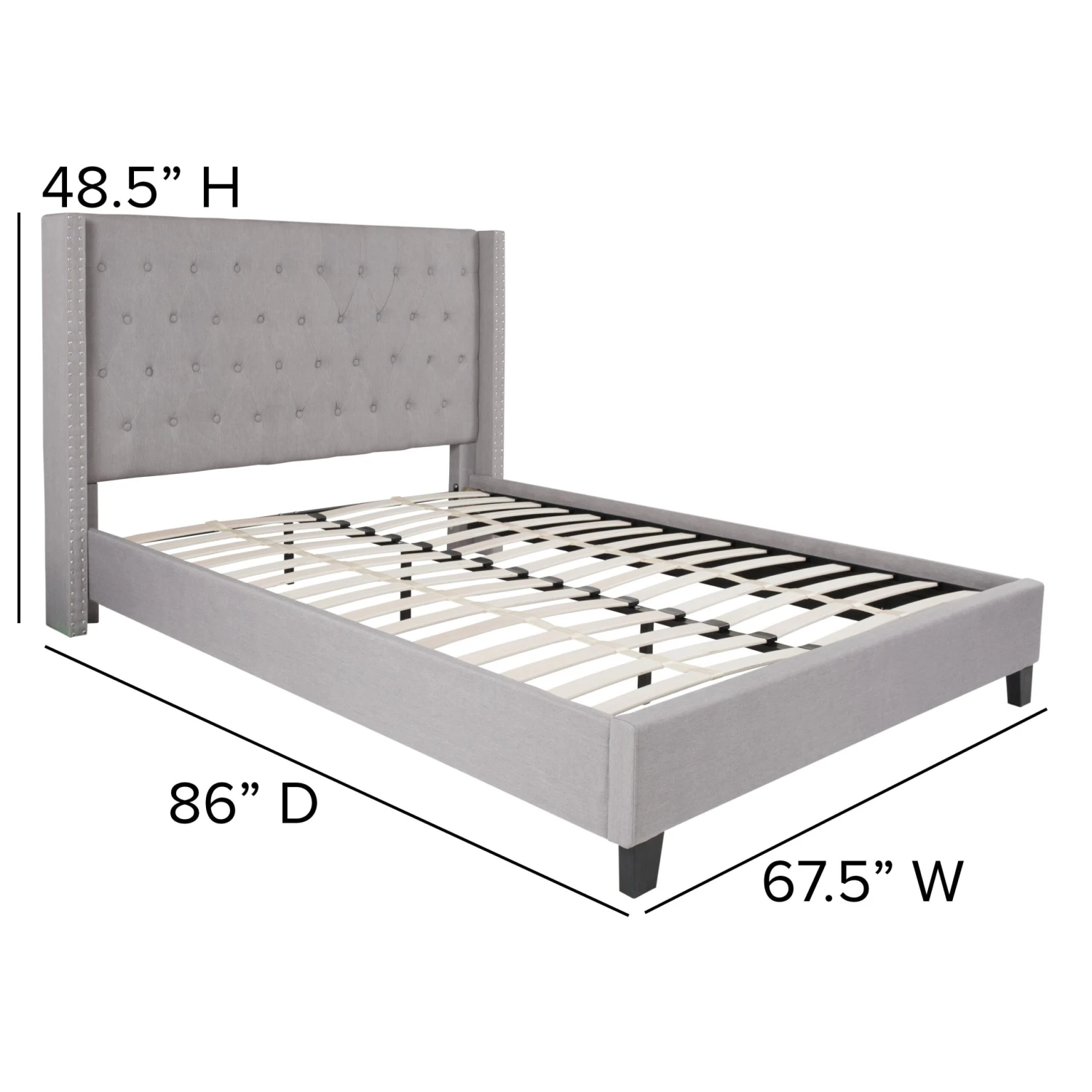 Flash Riverdale Tufted Upholstered Platform Bed With 10 Inch CertiPUR-US Certified Foam And Pocket Spring Mattress - Image 16
