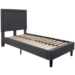 Flash Roxbury Panel Tufted Upholstered Platform Bed