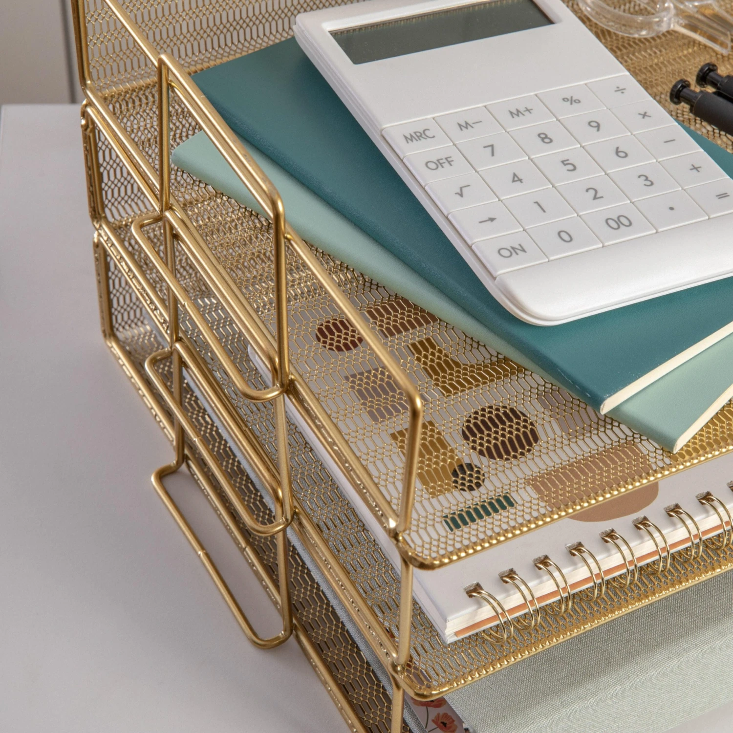 Ryder 3 Tier Desk Letter Tray Organizer, Stackable Steel Mesh Inbox Tray For Files, Papers, Or Letters - Image 6