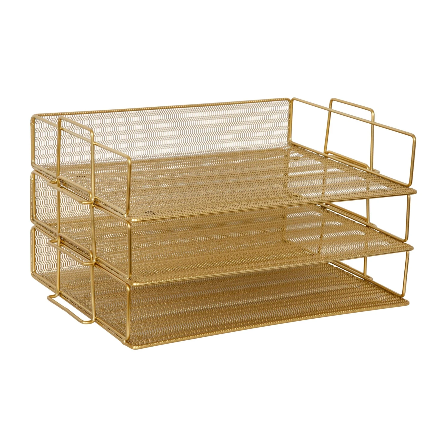 Ryder 3 Tier Desk Letter Tray Organizer, Stackable Steel Mesh Inbox Tray For Files, Papers, Or Letters - Image 11