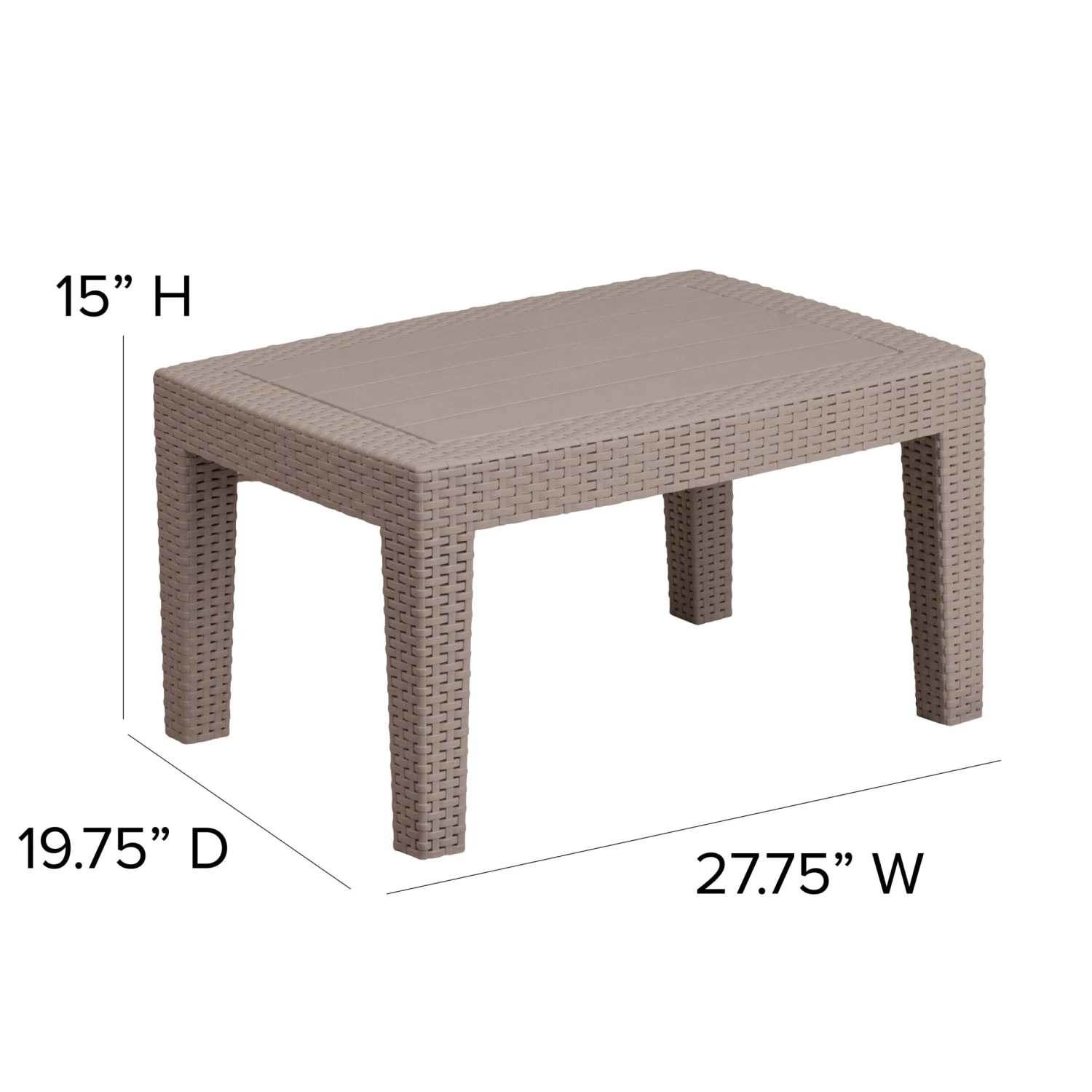 Flash Seneca Rattan Coffee Table - Image 5