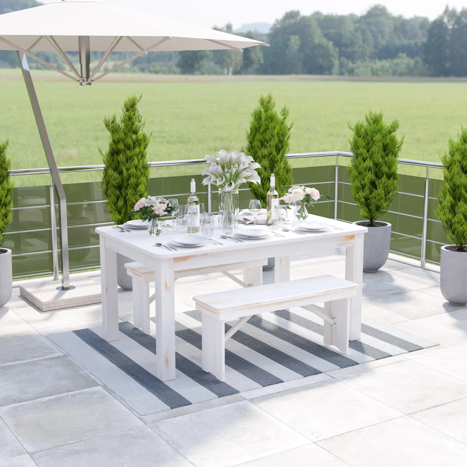 Flash Striped Handwoven Indoor/Outdoor Cabana Style Stain Resistant Area Rug - Image 6