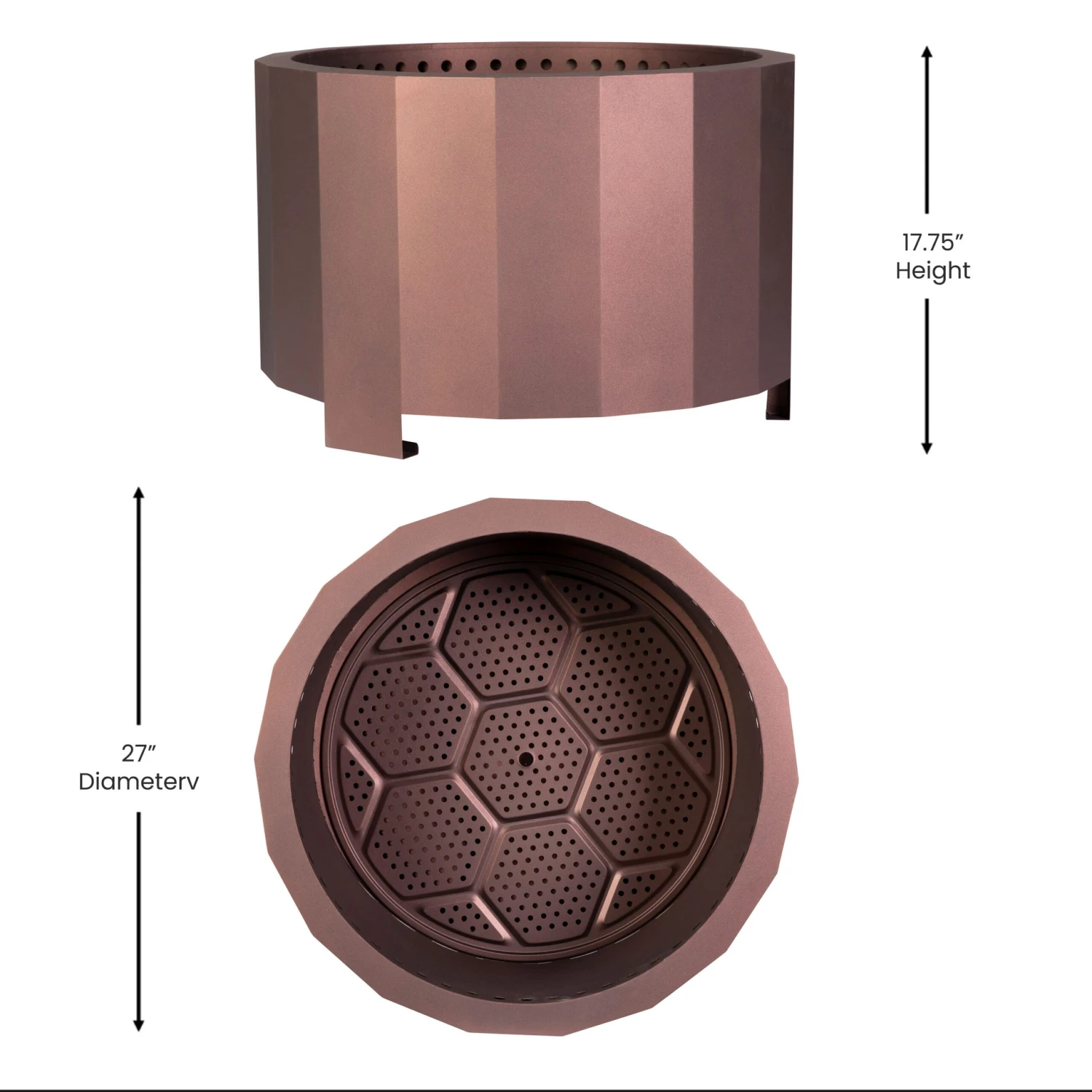 Flash Titus Commercial Grade 27 Inch Smokeless Outdoor Firepit, Natural Wood Burning Portable Fire Pit With Waterproof Cover - Image 20