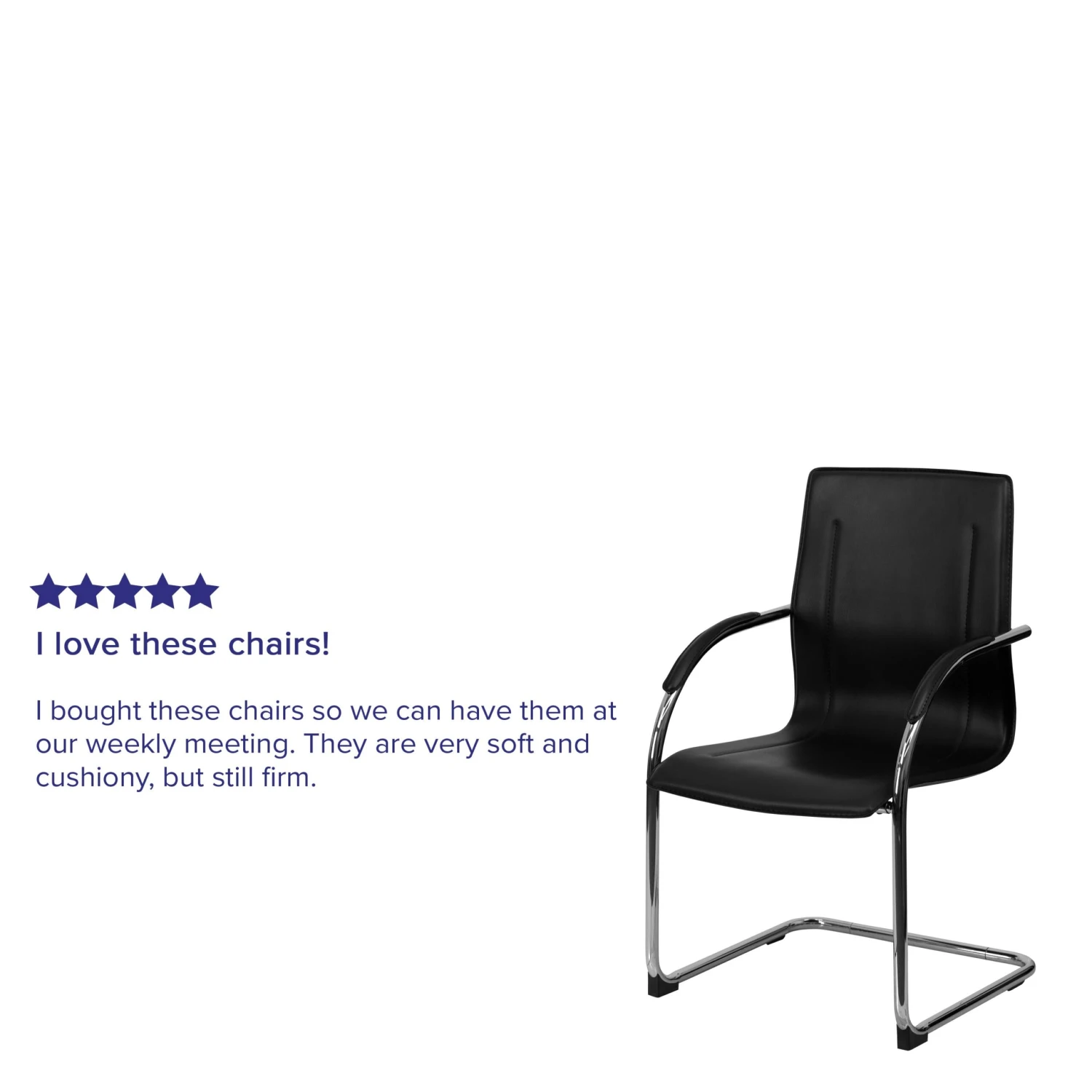 Flash Vinyl Side Reception Chair With Chrome Sled Base - Image 4