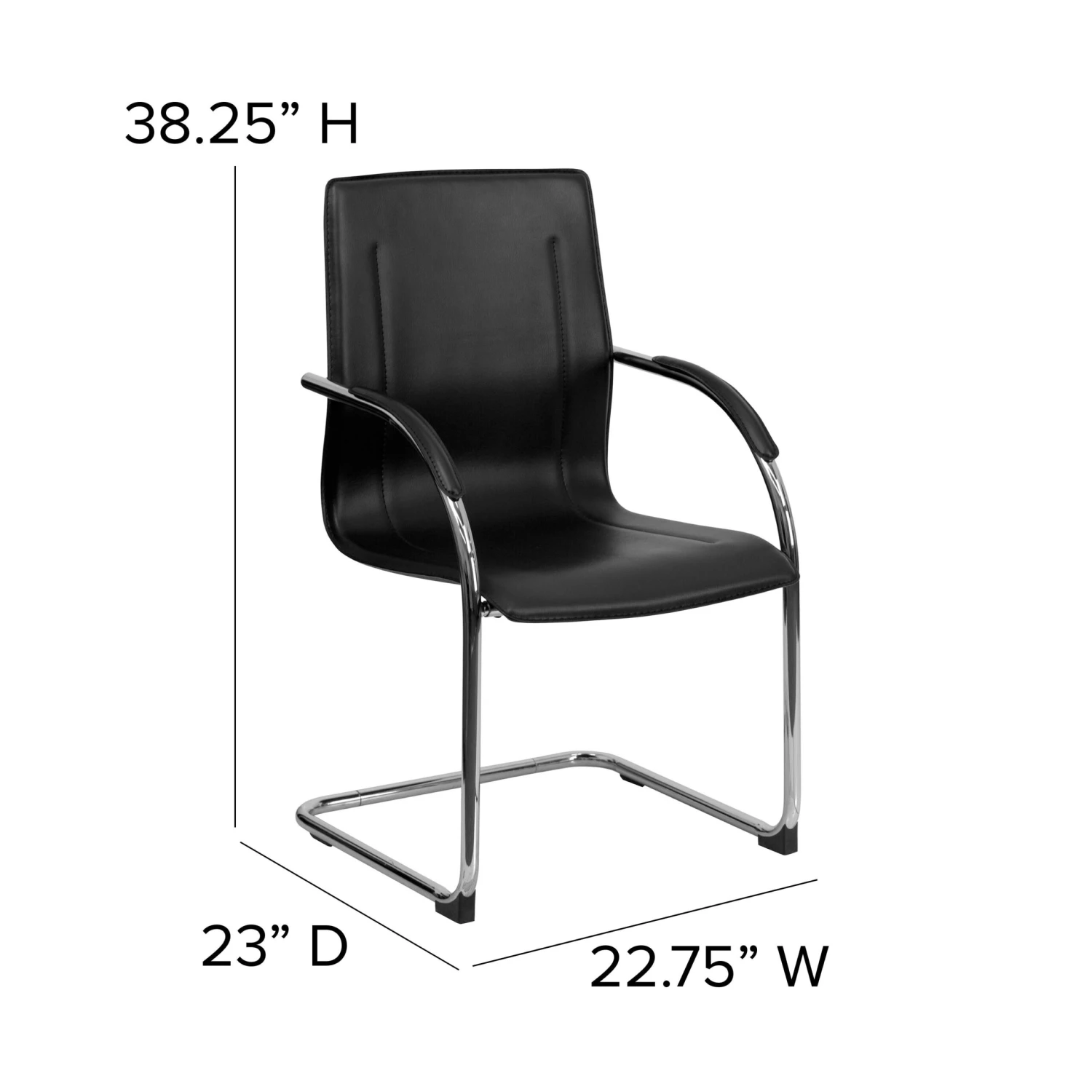 Flash Vinyl Side Reception Chair With Chrome Sled Base - Image 6